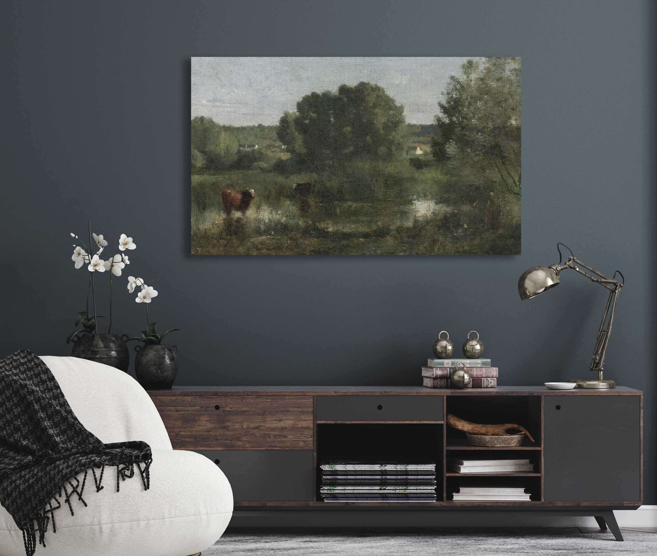 Marcoussis La Mare Aux Vaches by Jean Baptiste Camille Corot - Image 5