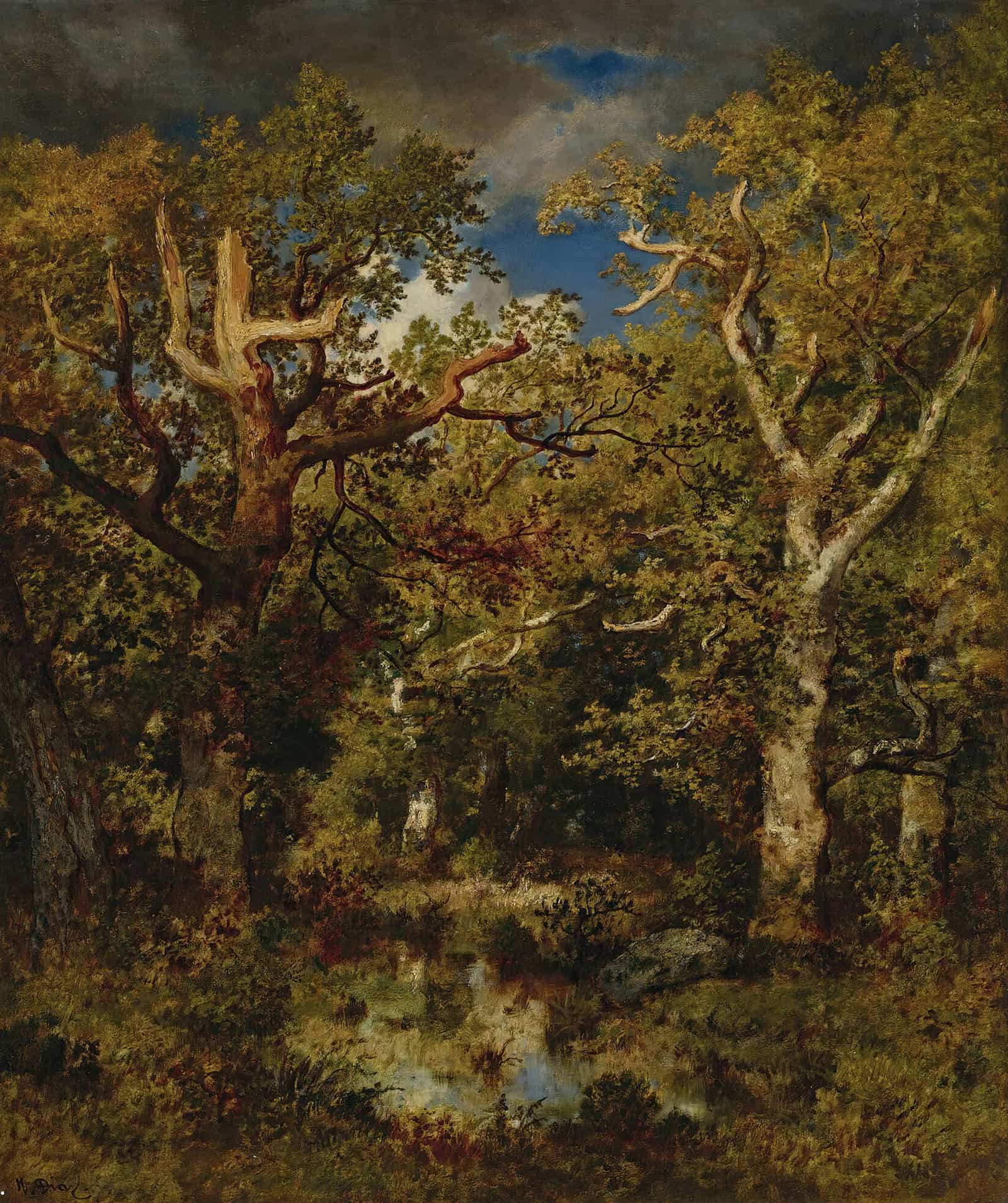 Mare En Foret Chene Demi Mort by Narcisse Virgile Diaz De La Pena