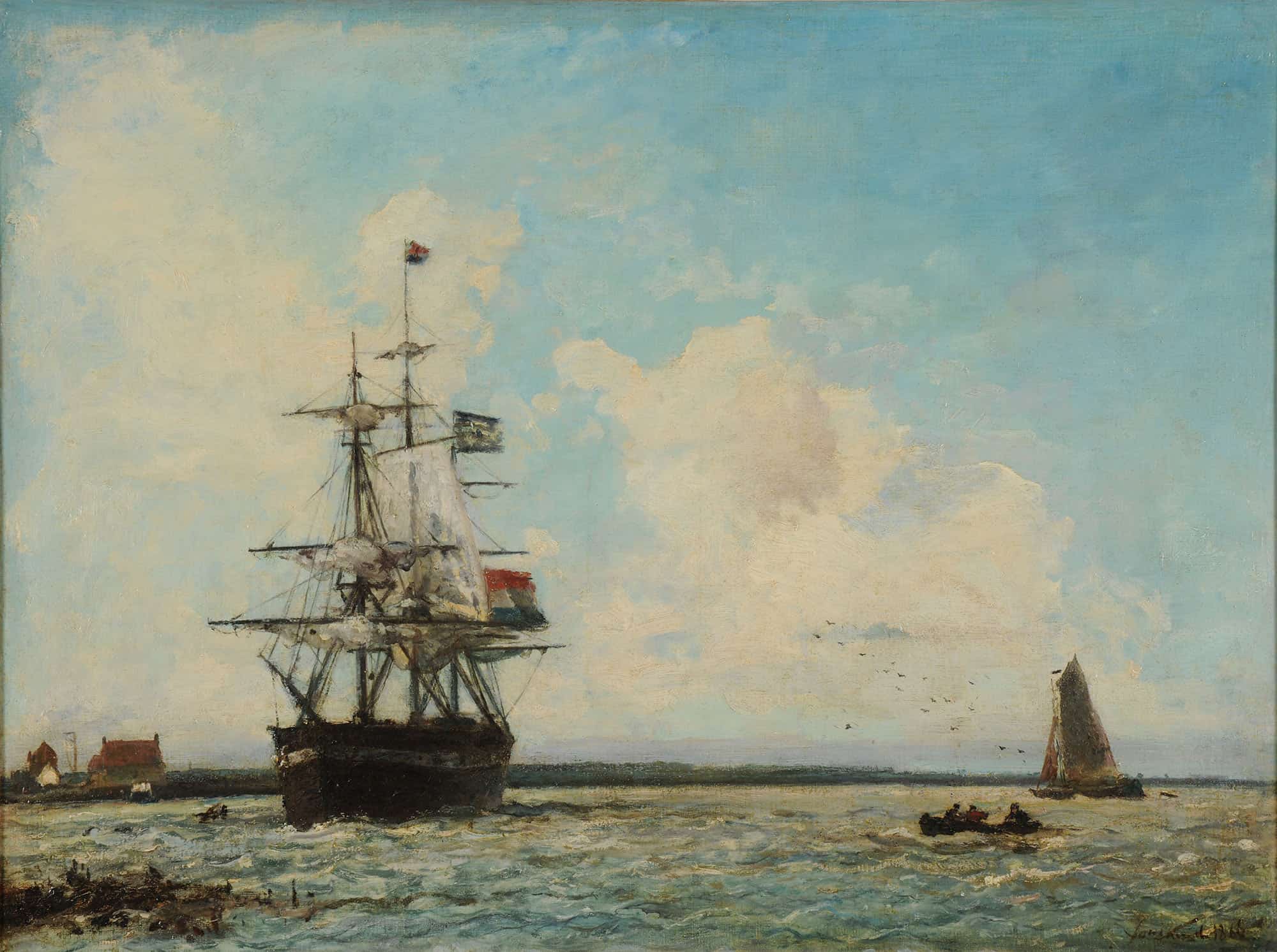 Marine Le Grand Canal De Dordrecht by Johan Barthold Jongkind