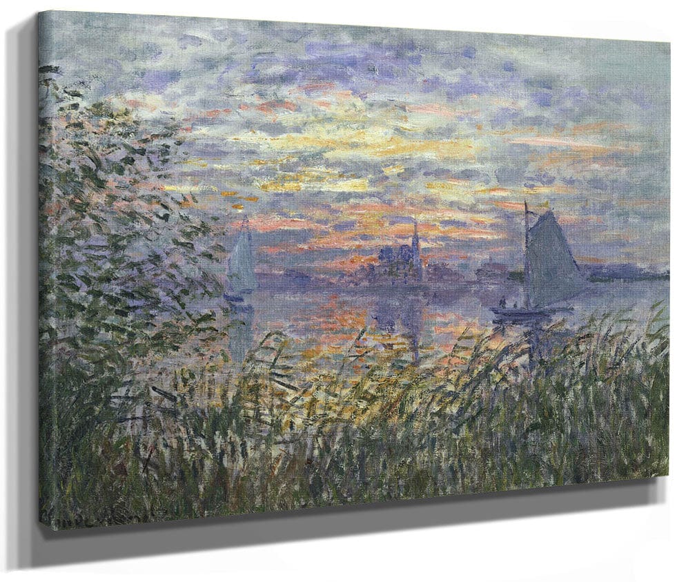 Marine View With A Sunset 1 By Claude Monet