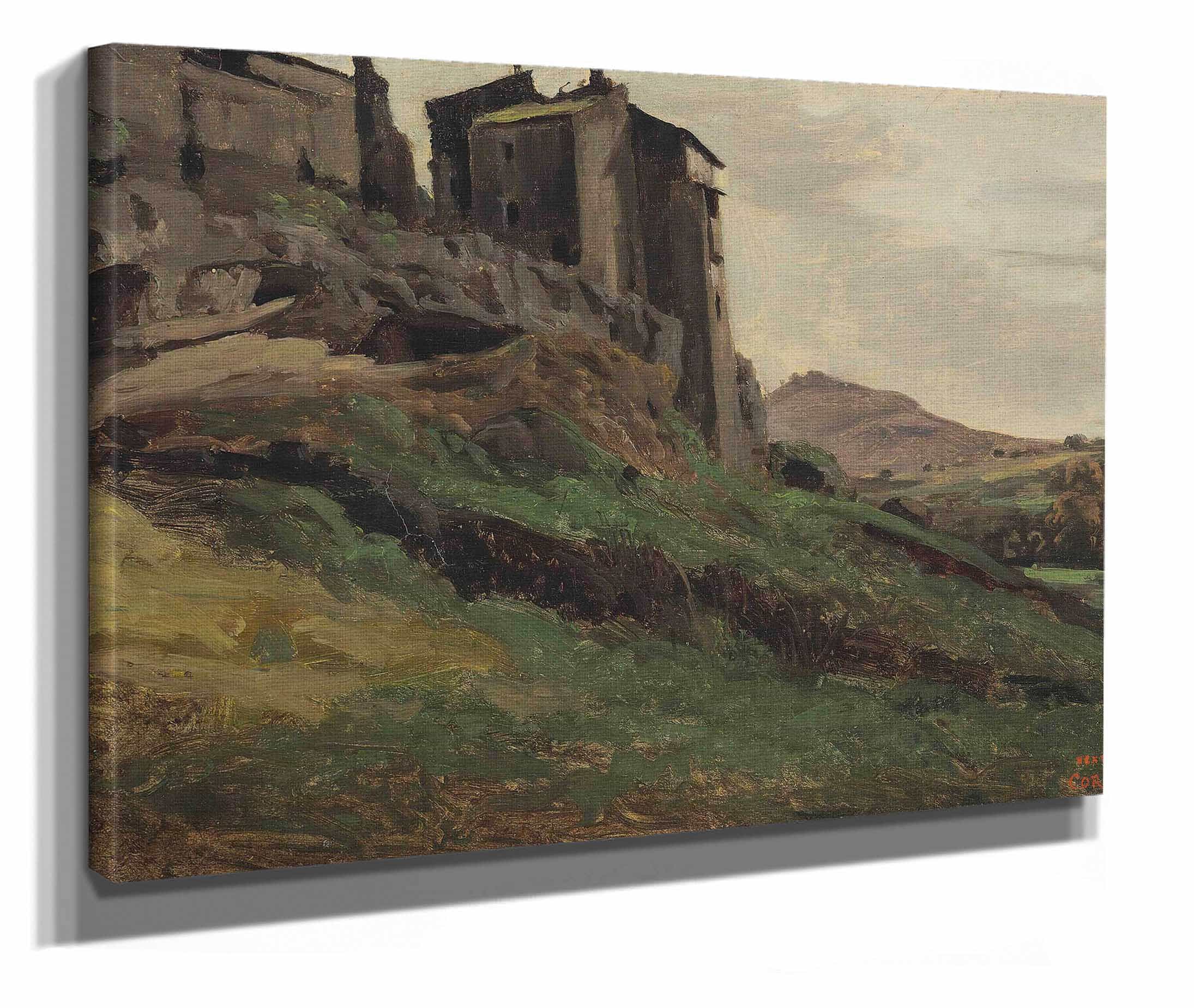 Marino Grandes Fabriques Au Sommet De Rochers by Jean Baptiste Camille Corot - Image 2