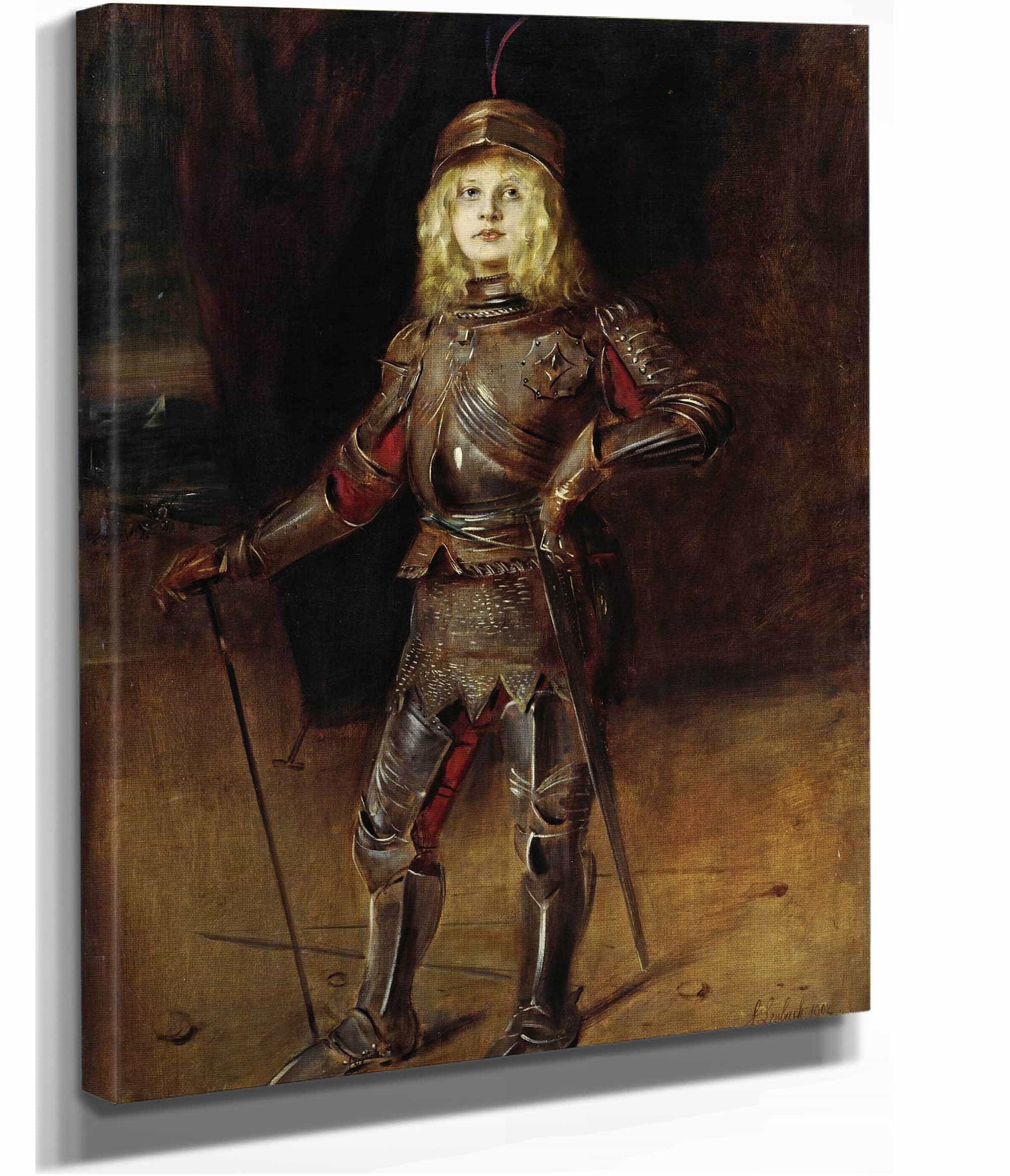 Marion Lenbach In Knights Armor by Franz Von Lenbach - Image 2