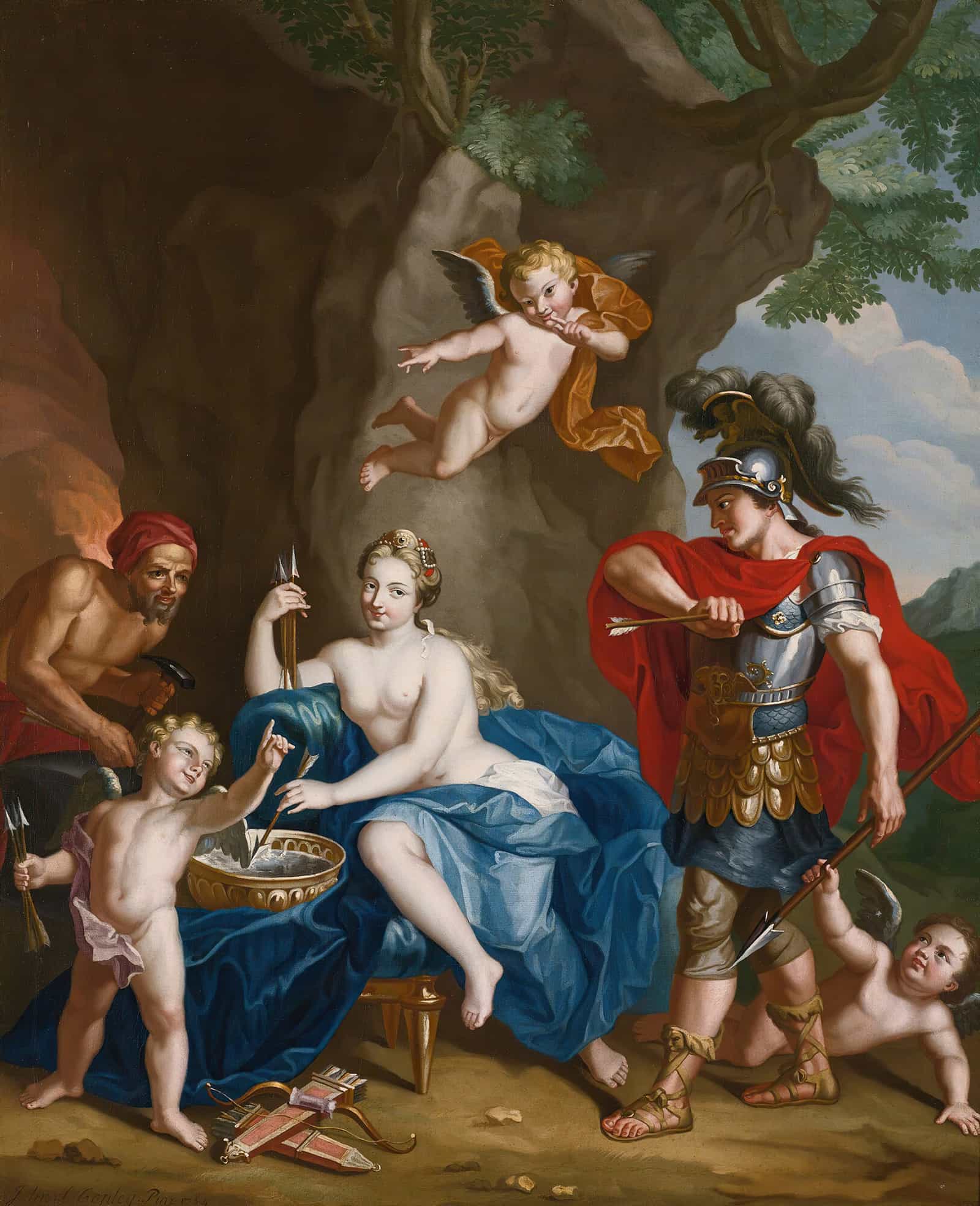 Mars Venus And Vulcan The Forge Of Vulcan by John Singleton Copley - Image 2