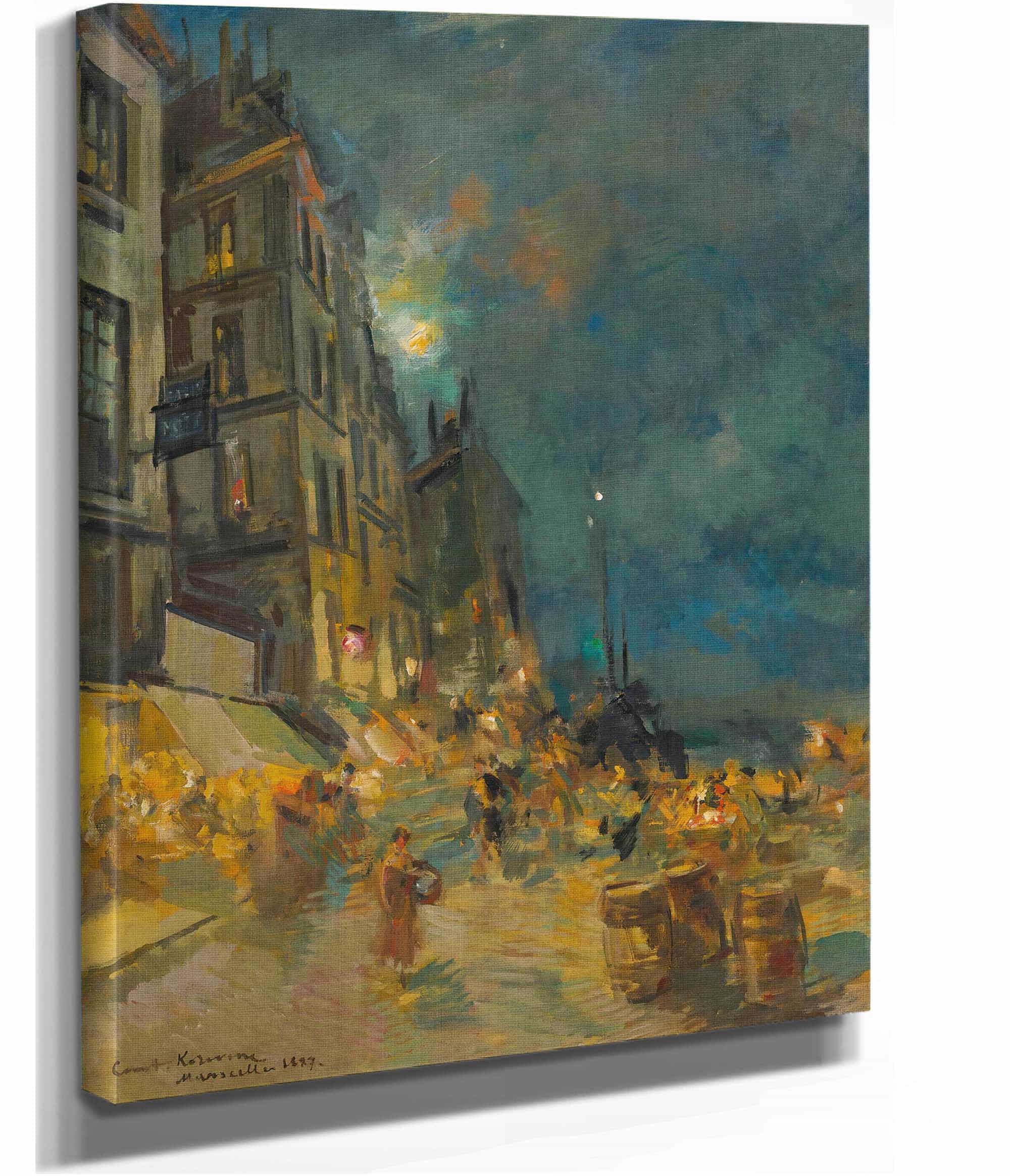 Marseilles Quay By Night by Konstantin Alexeevich Korovin - Image 2