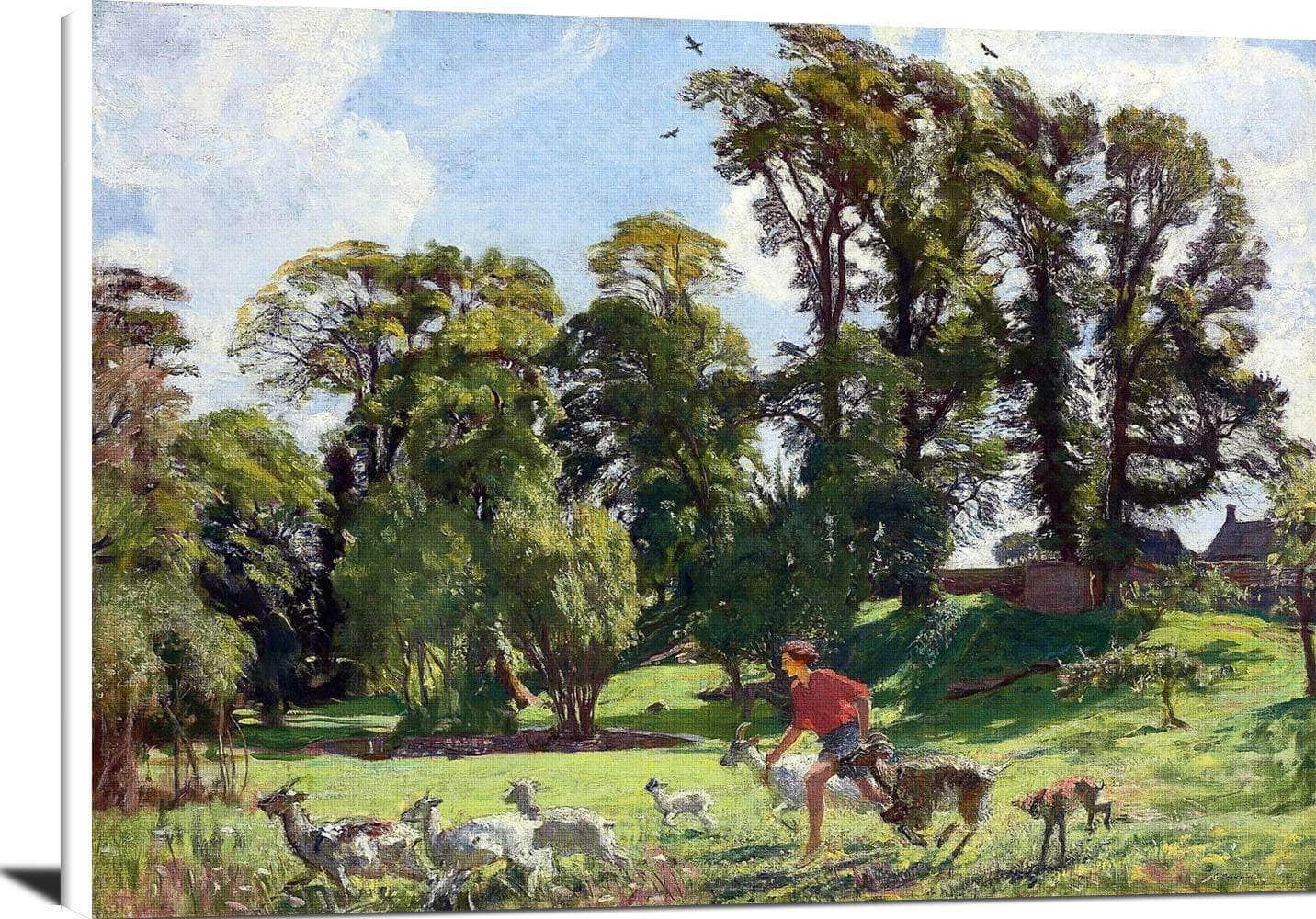 Mary In The Gardens Dunshay Painting George Spencer Watson Canvas Art