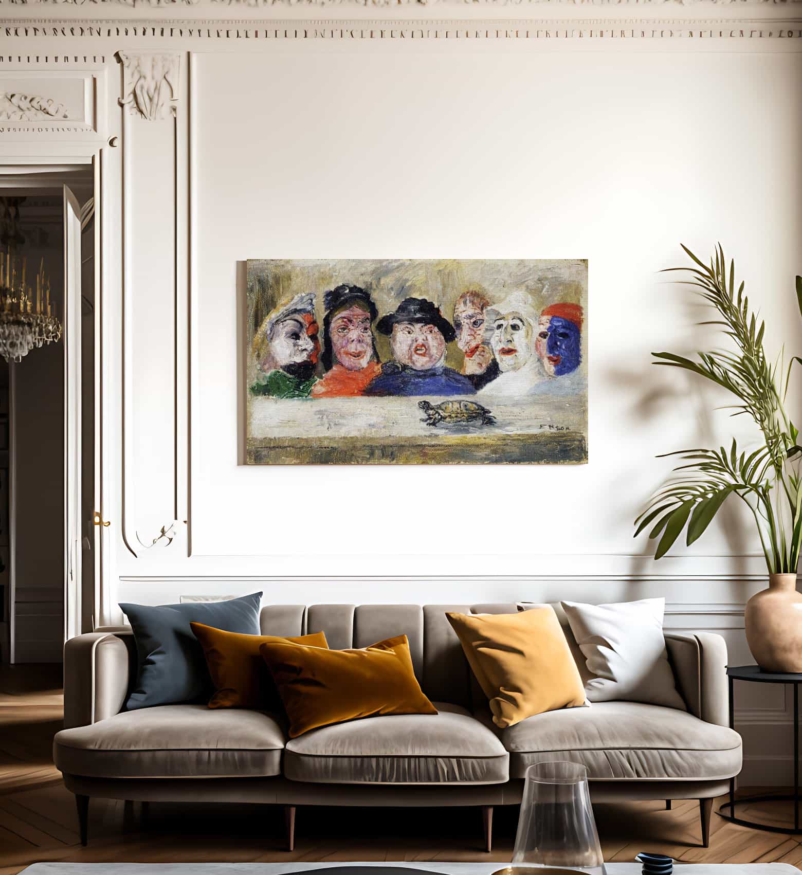 Masks Watching A Turtle By James Ensor - Image 3