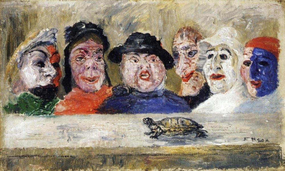 Masks Watching A Turtle By James Ensor - Image 7