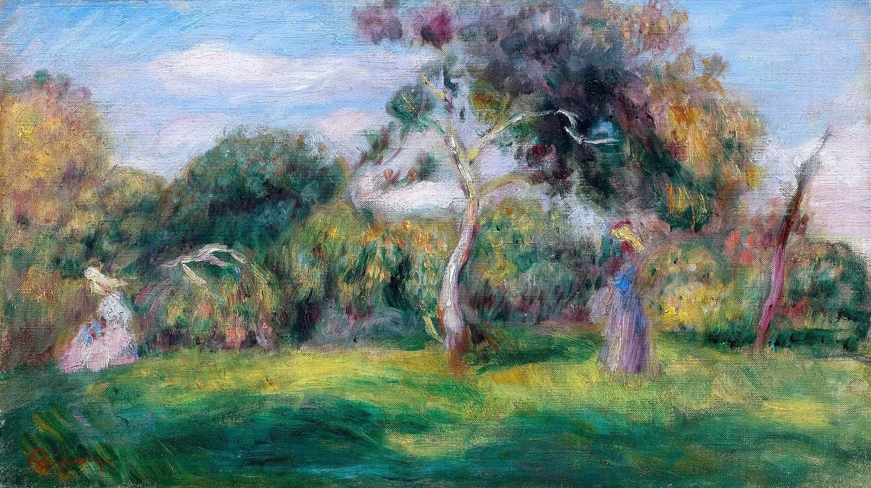 Meadow, Trees And Women Painting Auguste Renoir Canvas Art - Image 5
