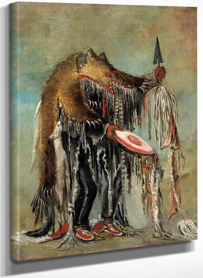 Medicine Man, Performing His Mysteries Over A Dying Man By George Catlin