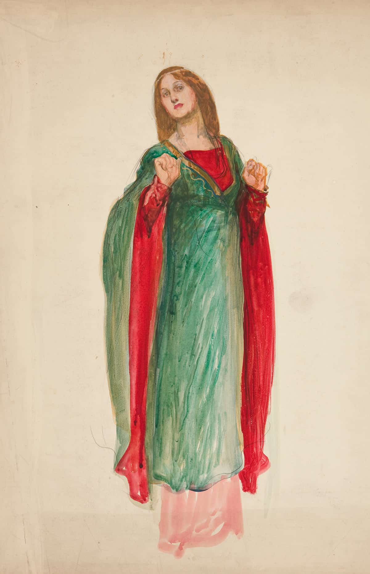 Medieval Lady Sketch For An Unidentified Shakespeare Play by Edwin Austin Abbey - Image 3