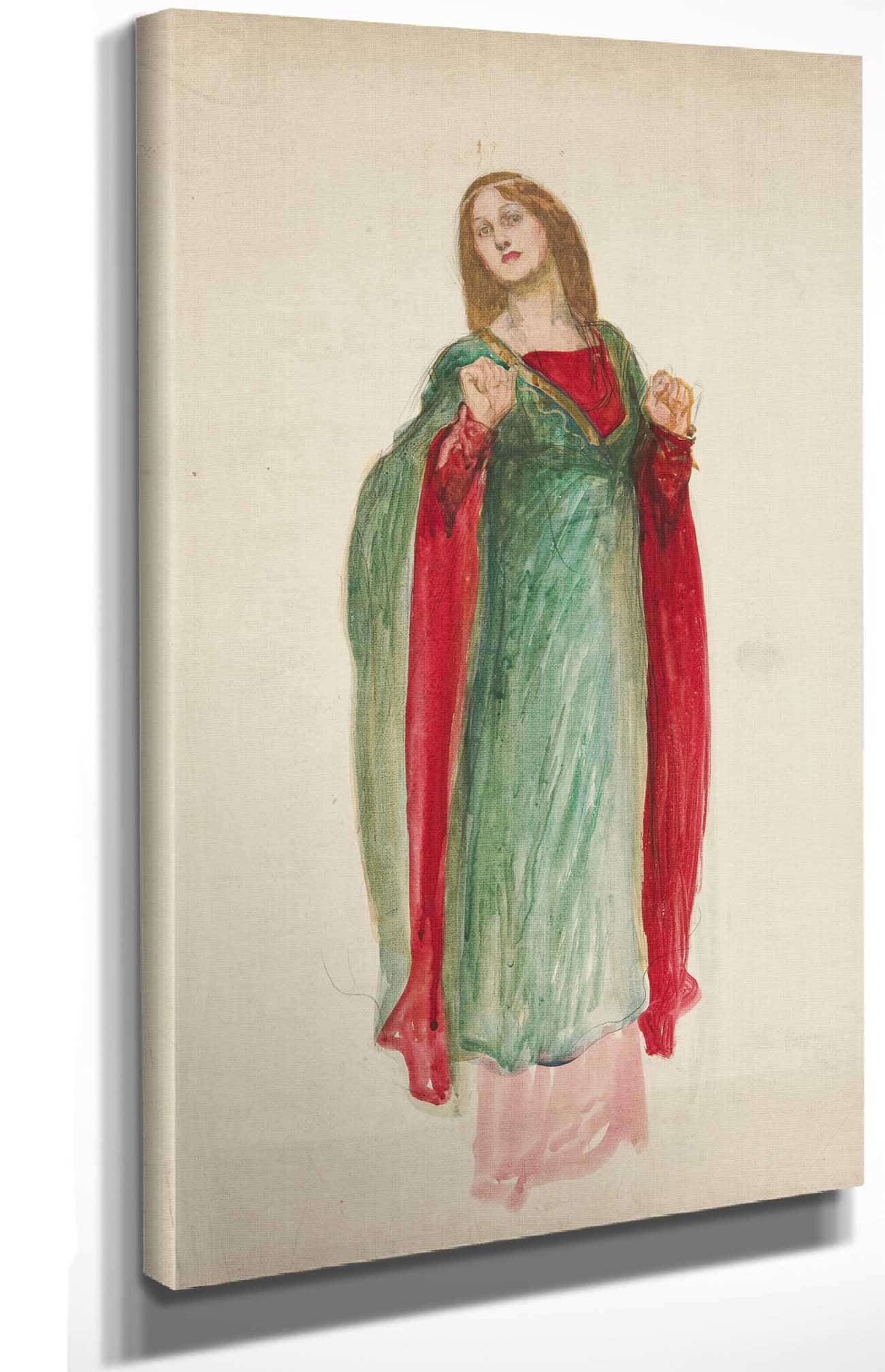 Medieval Lady Sketch For An Unidentified Shakespeare Play by Edwin Austin Abbey - Image 4