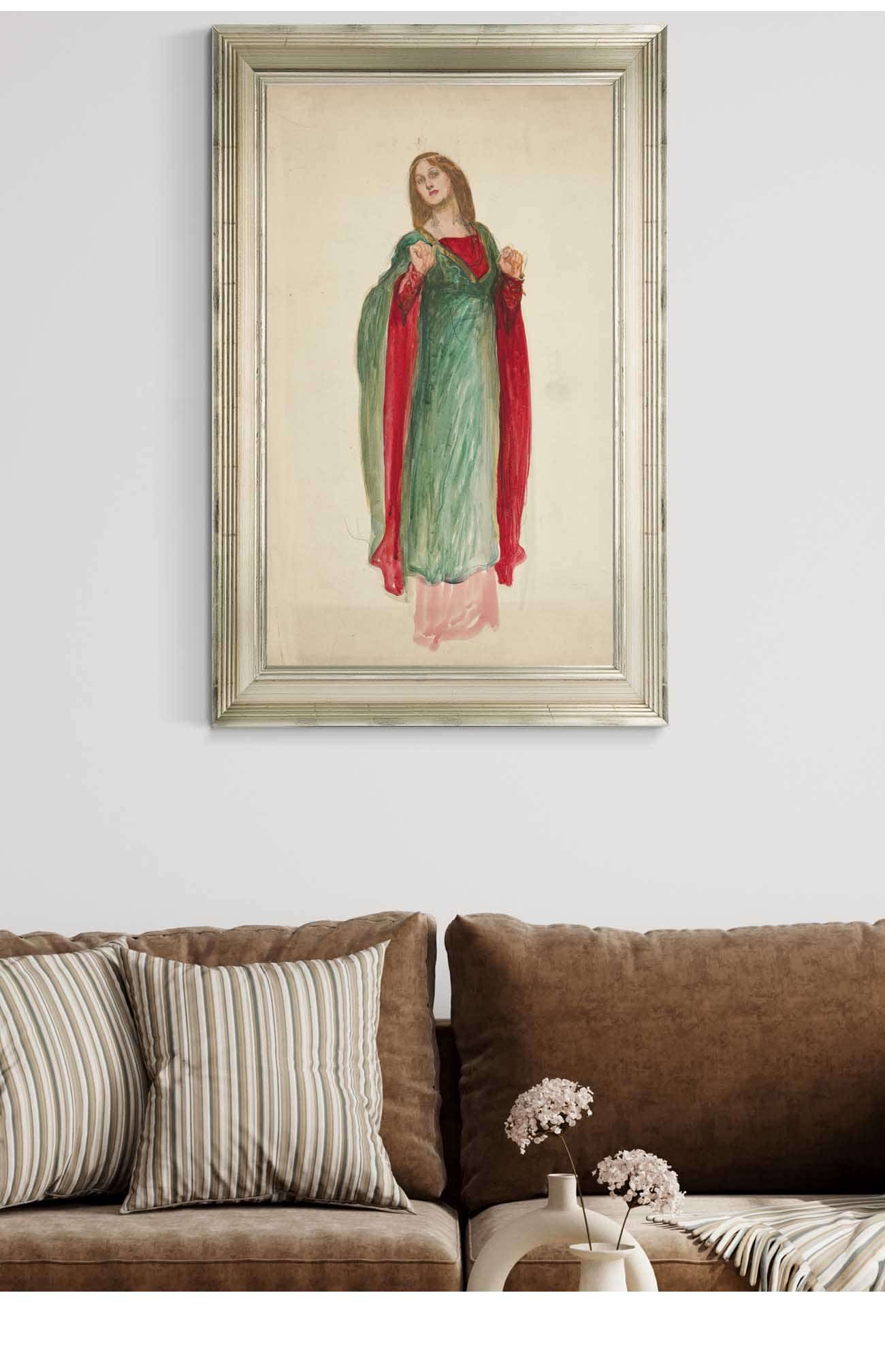 Medieval Lady Sketch For An Unidentified Shakespeare Play by Edwin Austin Abbey - Image 5