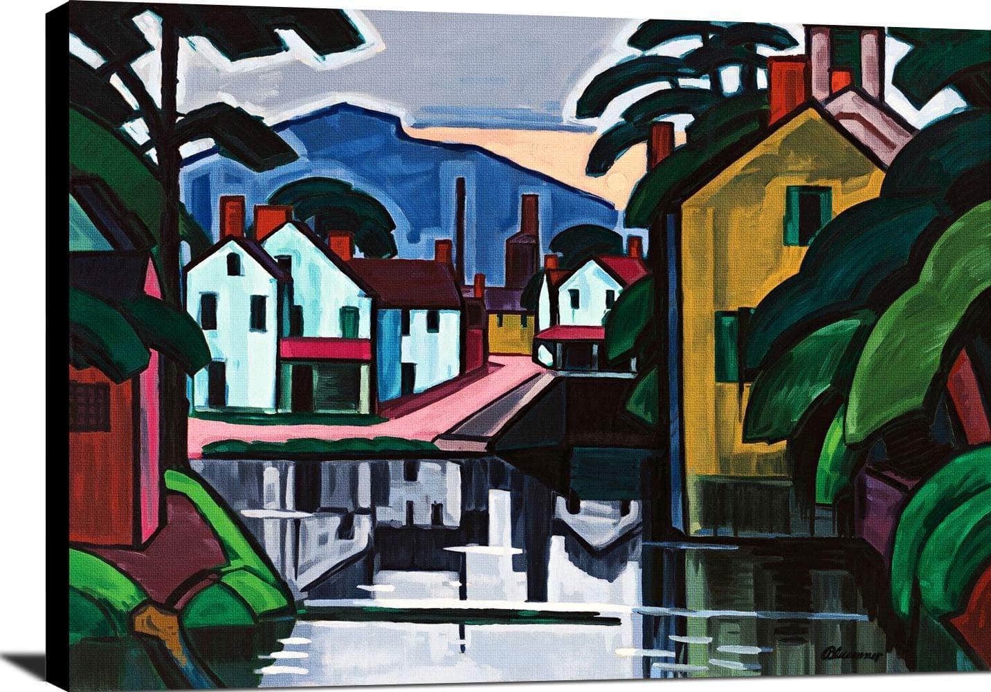 Meditation In A Town New Jersey Painting Oscar Bluemner Canvas Art - Image 2