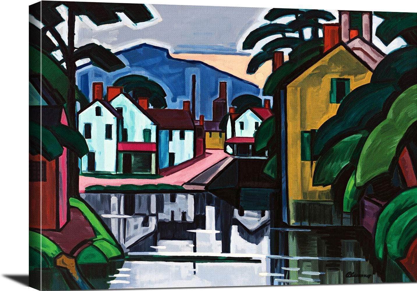 Meditation In A Town New Jersey Painting Oscar Bluemner Canvas Art - Image 3