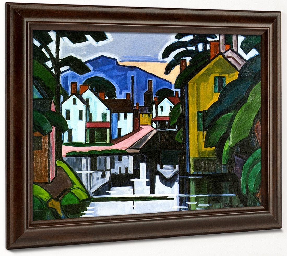 Meditation In A Town, New Jersey (Stanhope) By Oscar Bluemner - Image 4