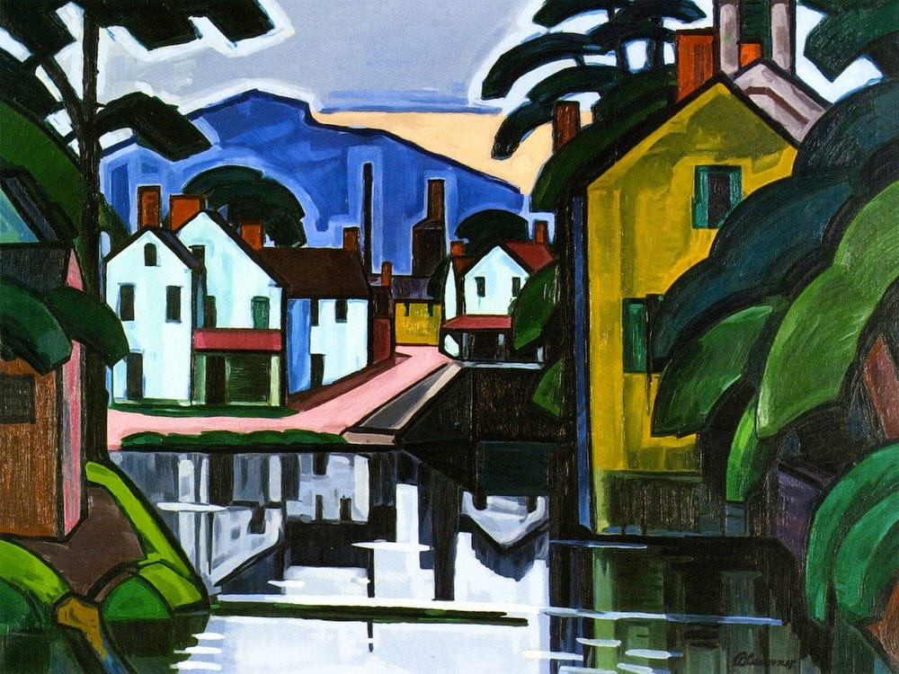 Meditation In A Town, New Jersey (Stanhope) By Oscar Bluemner - Image 5