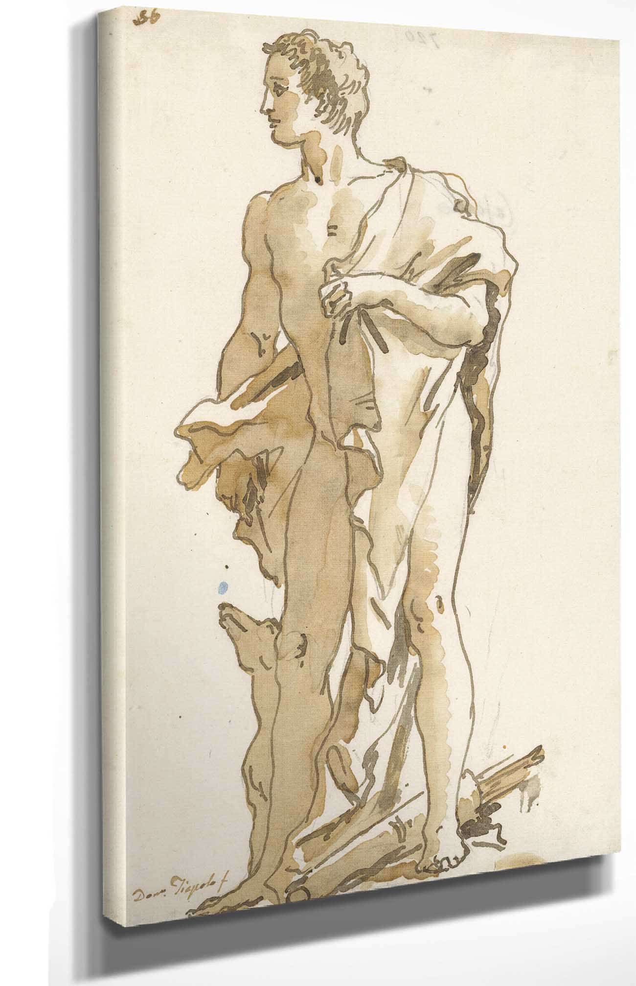 Meleager Turning To The Left Mid Th Early Th Century by Giovanni Domenico Tiepolo - Image 4