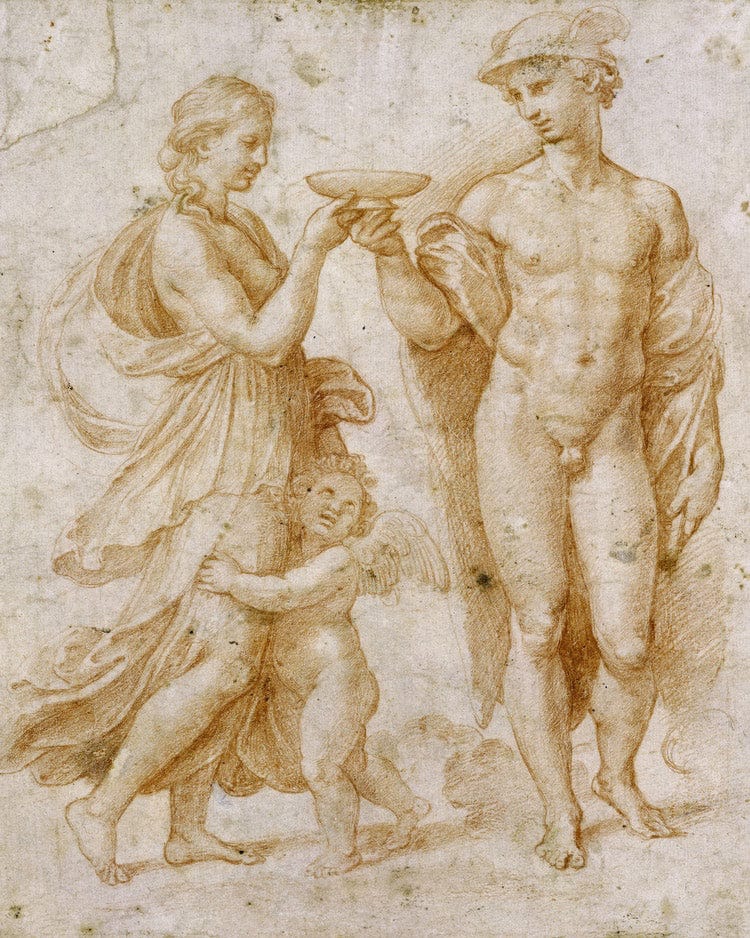 Mercury Offering The Cup Of Immortality To Psyche 2 By Raphael - Image 6