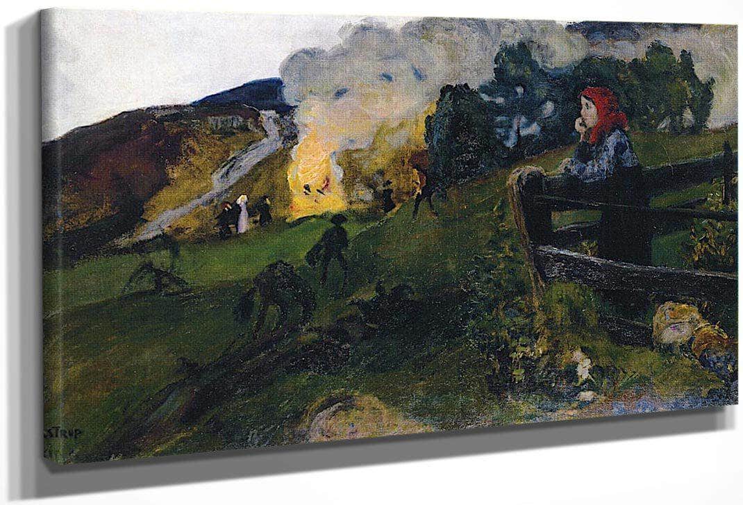 Midsummer Eve Bonfire By Nicolai Astrup