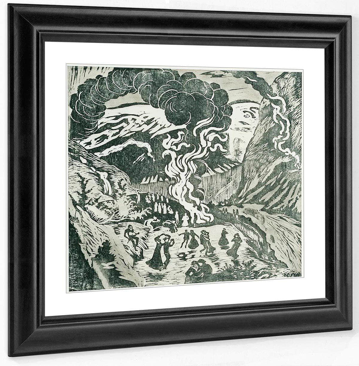 Midsummer Eve Bonfire (Woodcut) By Nicolai Astrup - Image 4