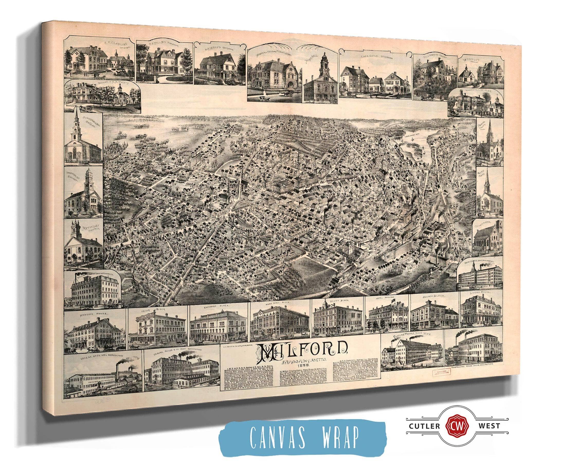 Milford Massachusetts 1888 State of Massachusetts