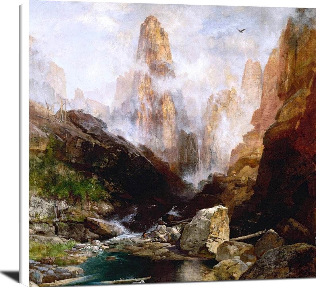 Mist In Kanab Canyon Utah Painting Thomas Moran Canvas Art