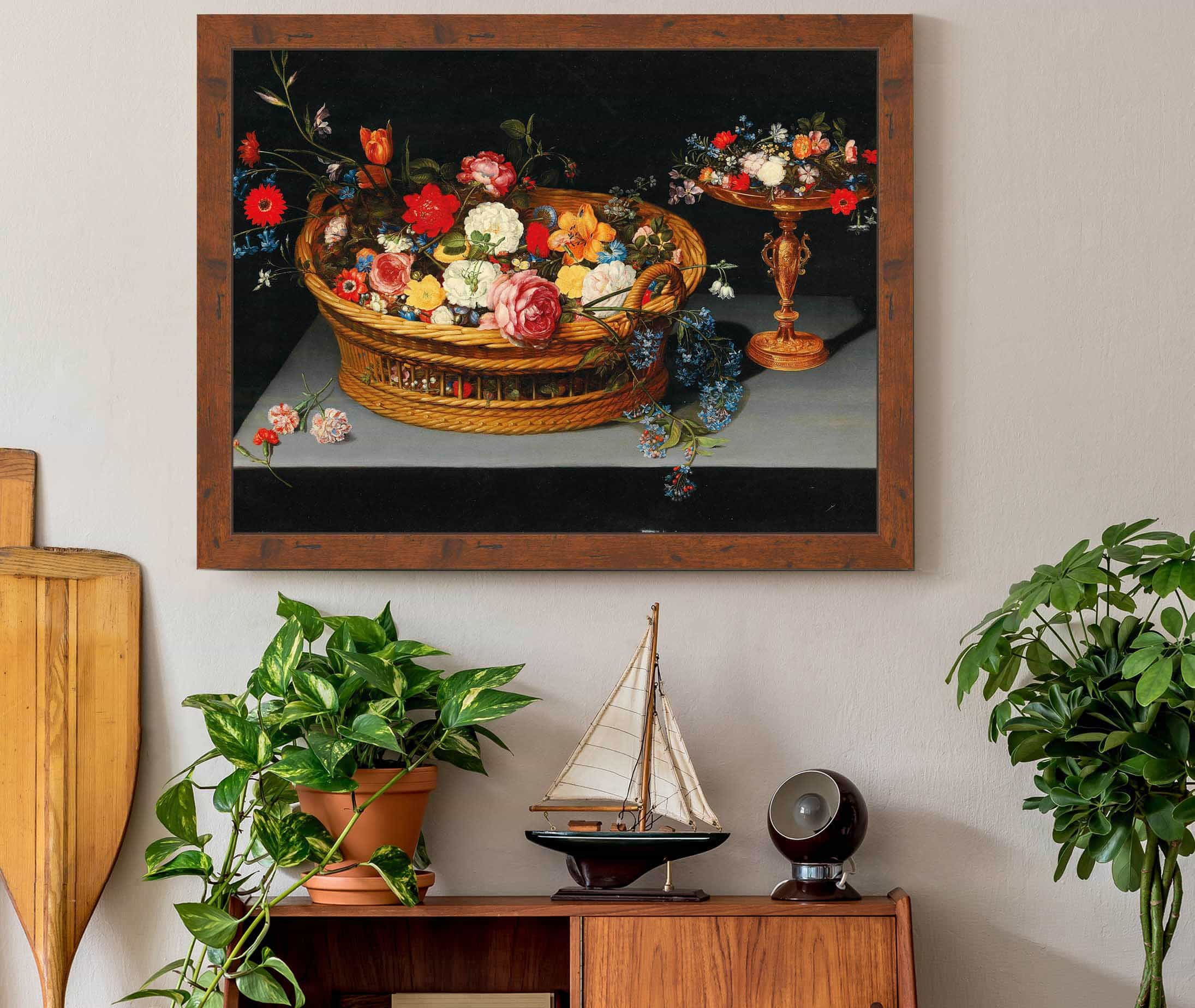 Mixed Flowers In A Basket With A Tazza Nearby by Jan Brueghel The Younger - Image 3