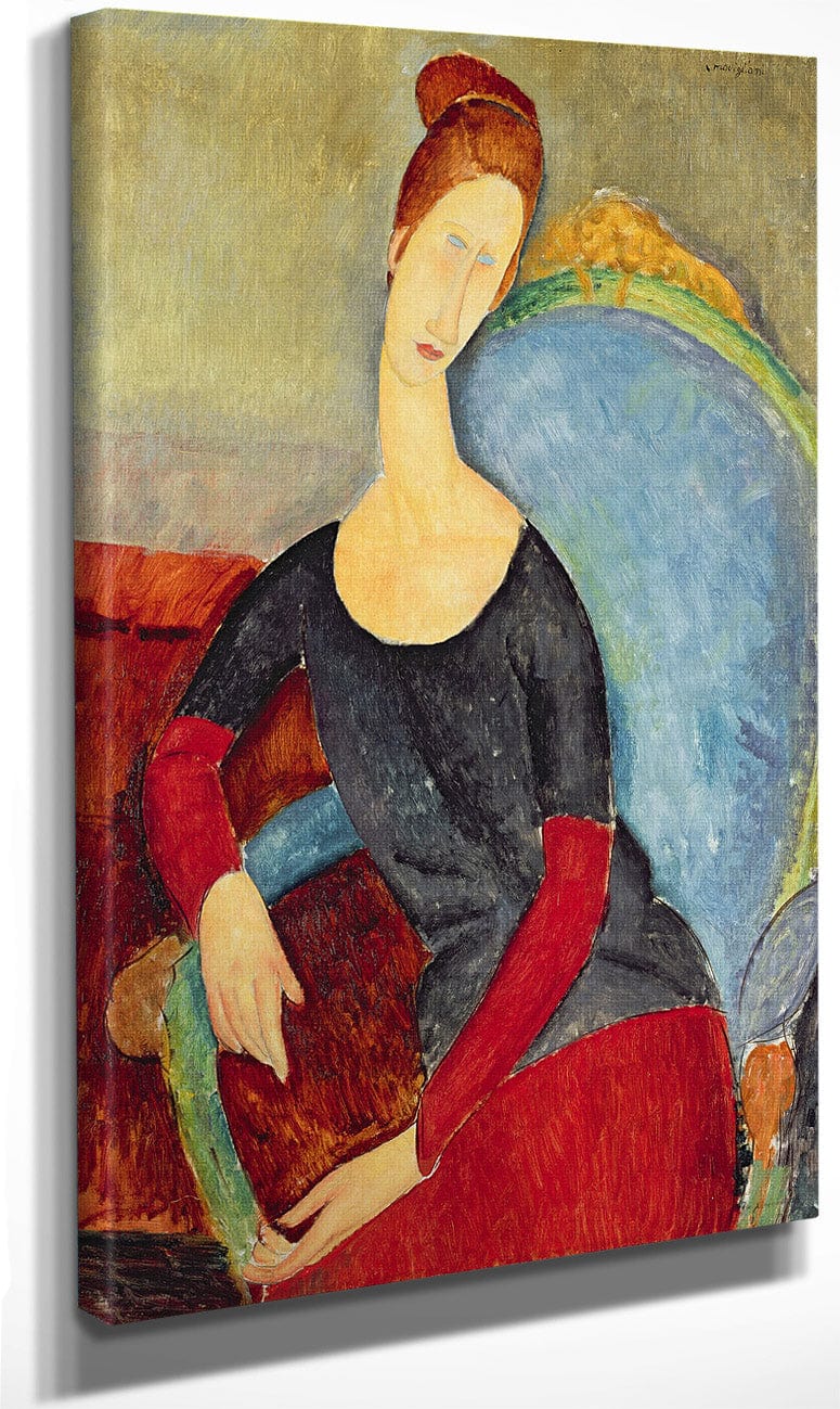 Mme Hebuterne In A Blue Chair By Amedeo Modigliani