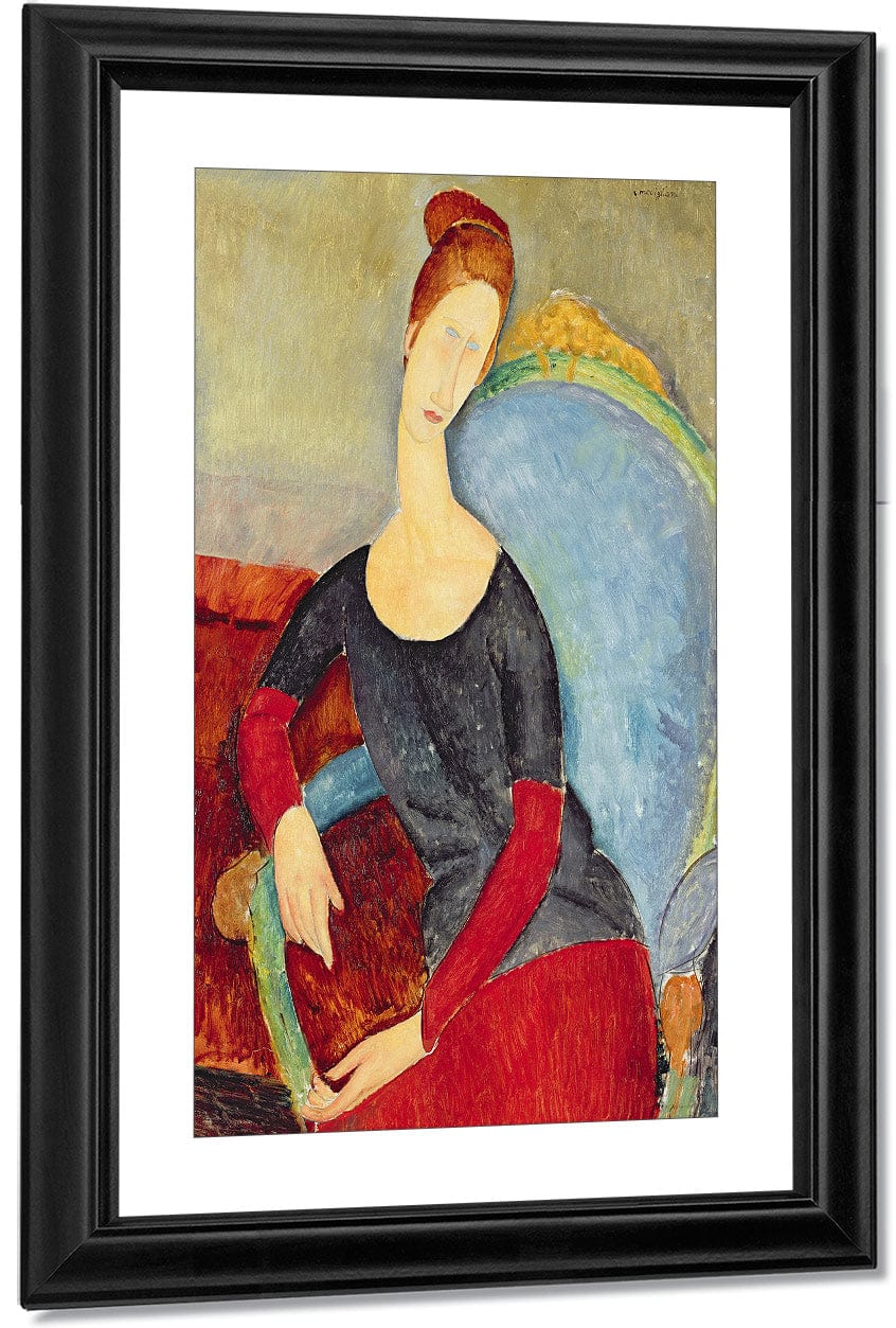 Mme Hebuterne In A Blue Chair By Amedeo Modigliani - Image 3