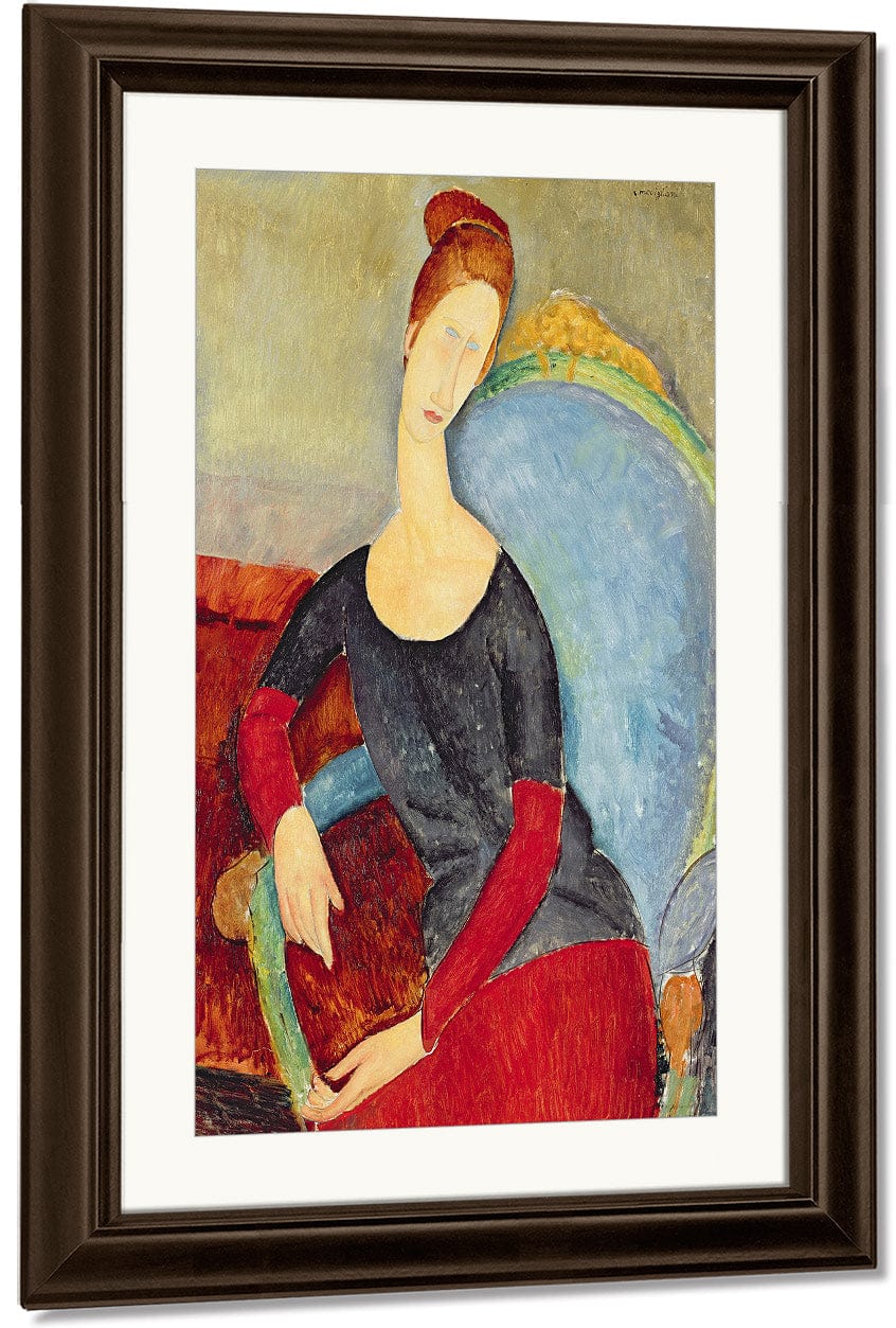 Mme Hebuterne In A Blue Chair By Amedeo Modigliani - Image 4