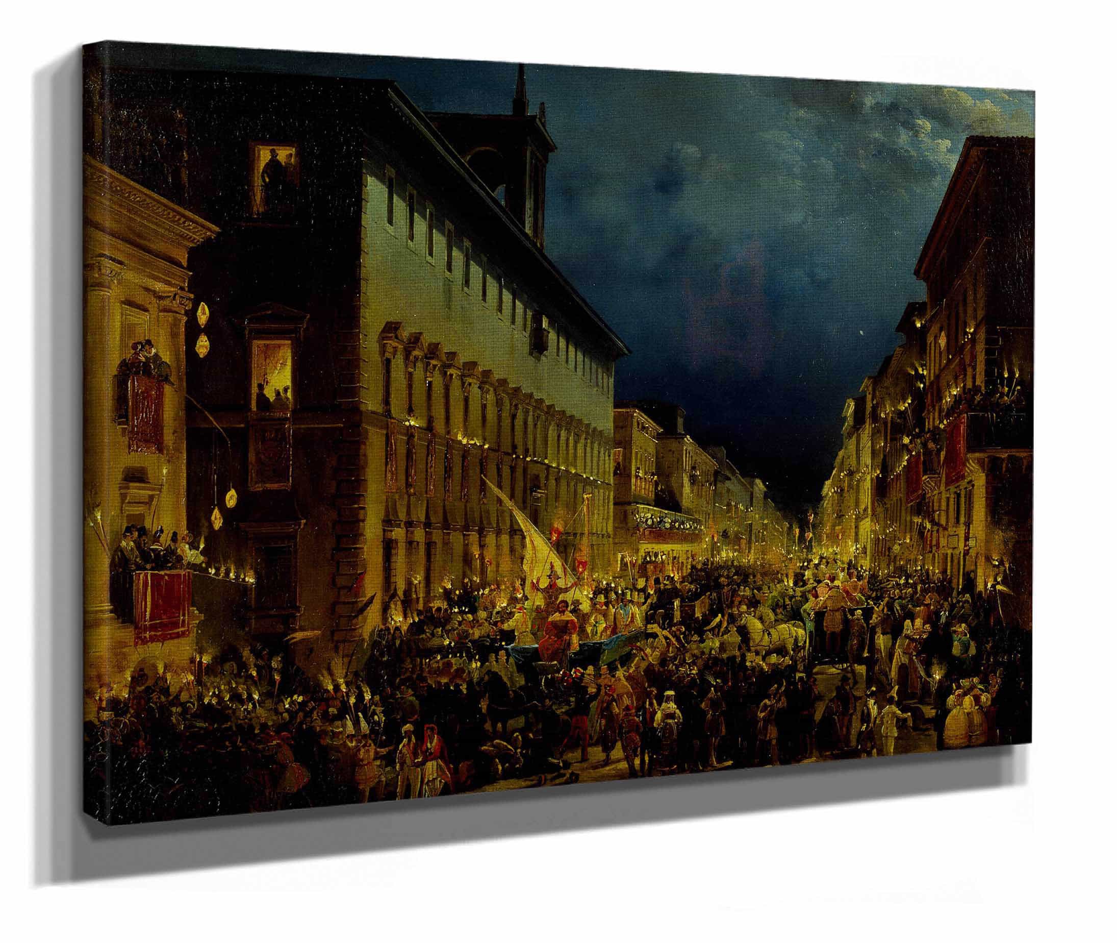 Moccoli Evening In Rome by Ippolito Caffi - Image 2