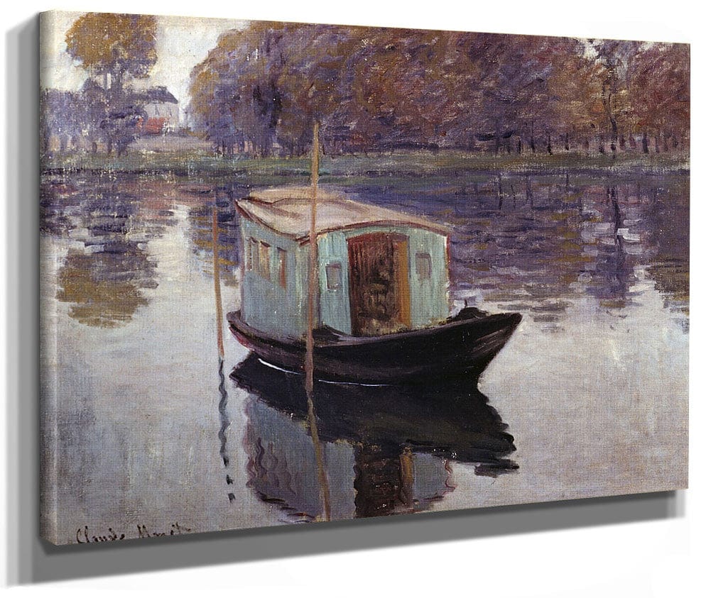 Monet's Studio Boat By Claude Monet