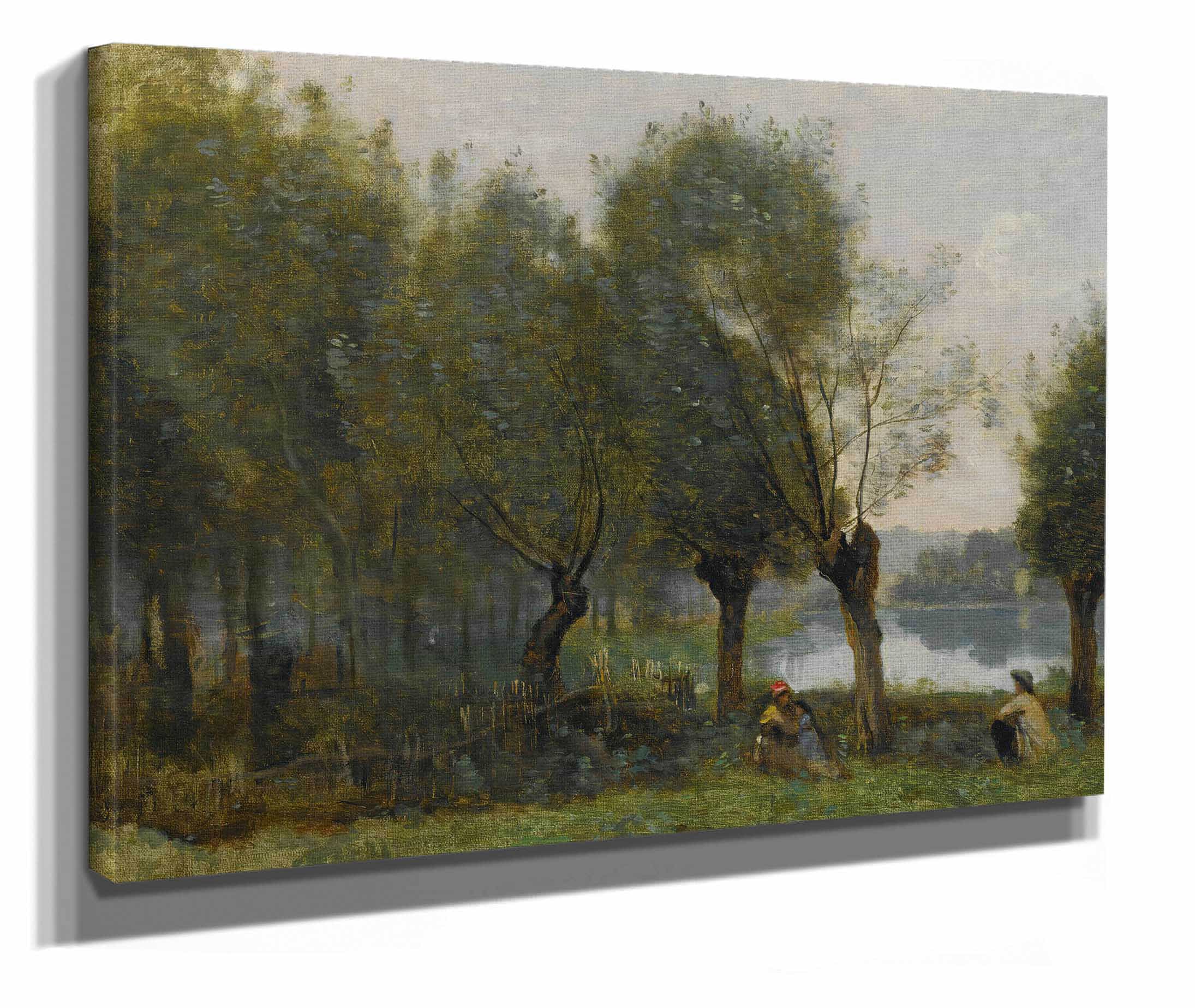 Montgeron Saulaie Au Bord De Leau by Jean Baptiste Camille Corot - Image 2