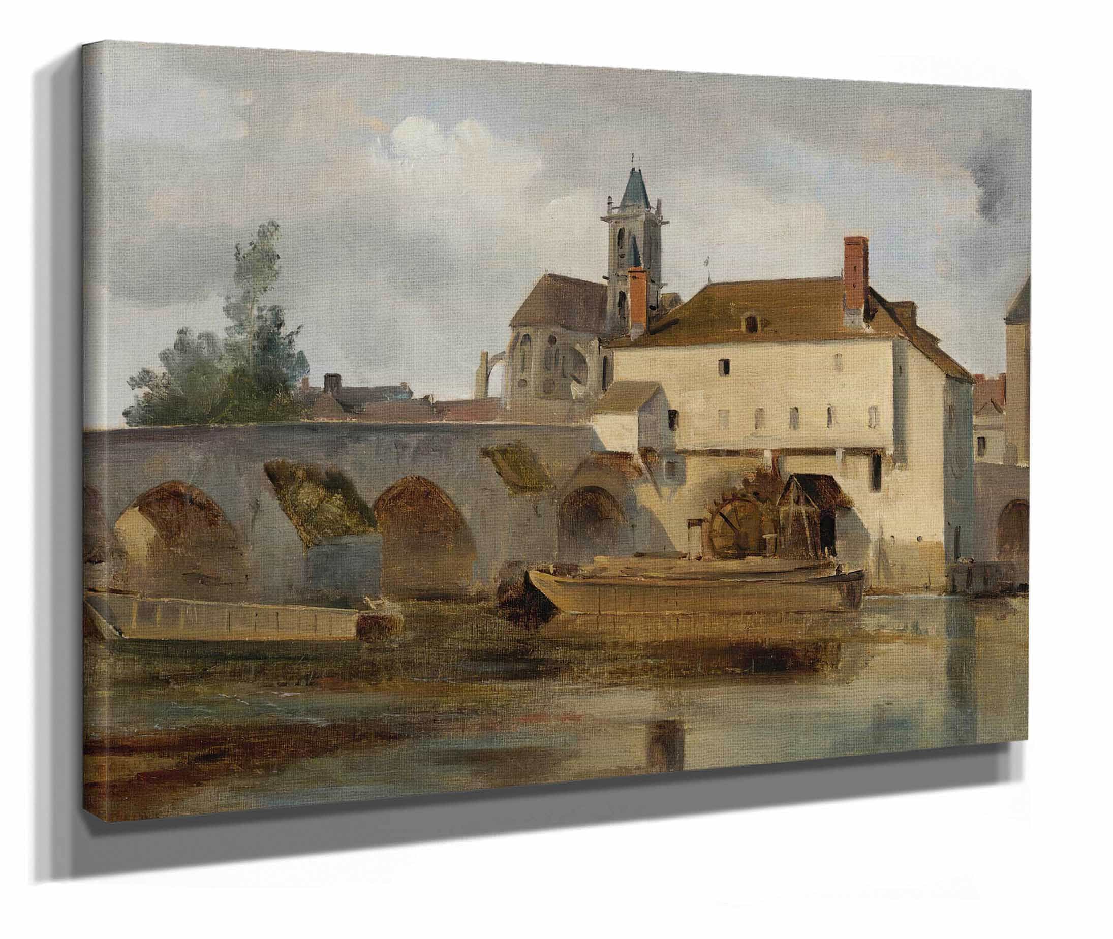 Moret Sur Loing Le Pont Et Leglise by Jean Baptiste Camille Corot - Image 2