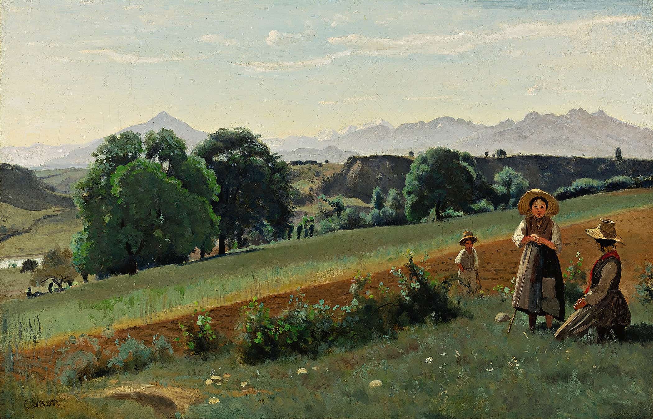 Mornex Haute Savoie Au Fond Le Mole by Jean Baptiste Camille Corot - Image 2