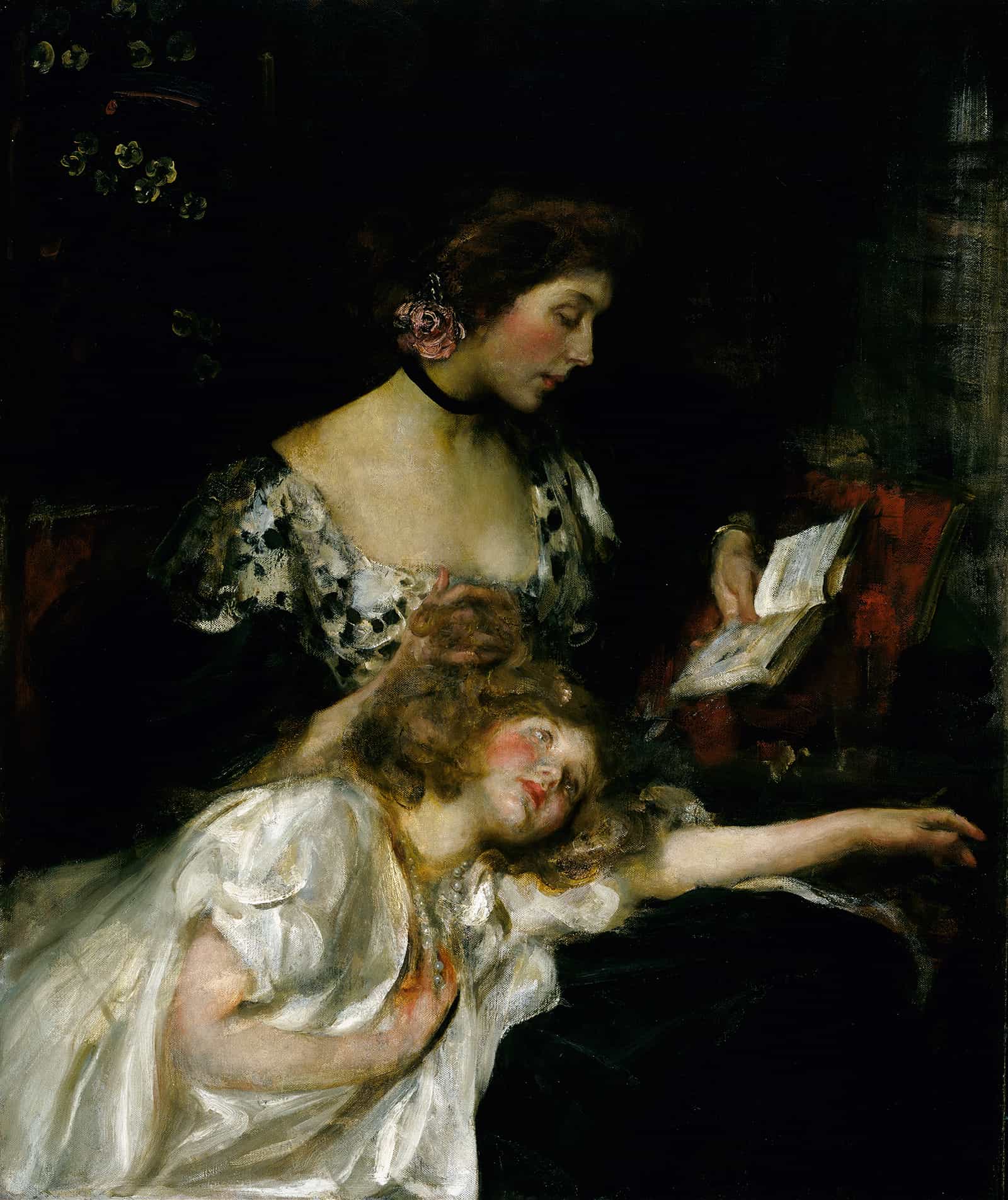 Mother And Child Lady Shannon And Kitty by James Jebusa Shannon