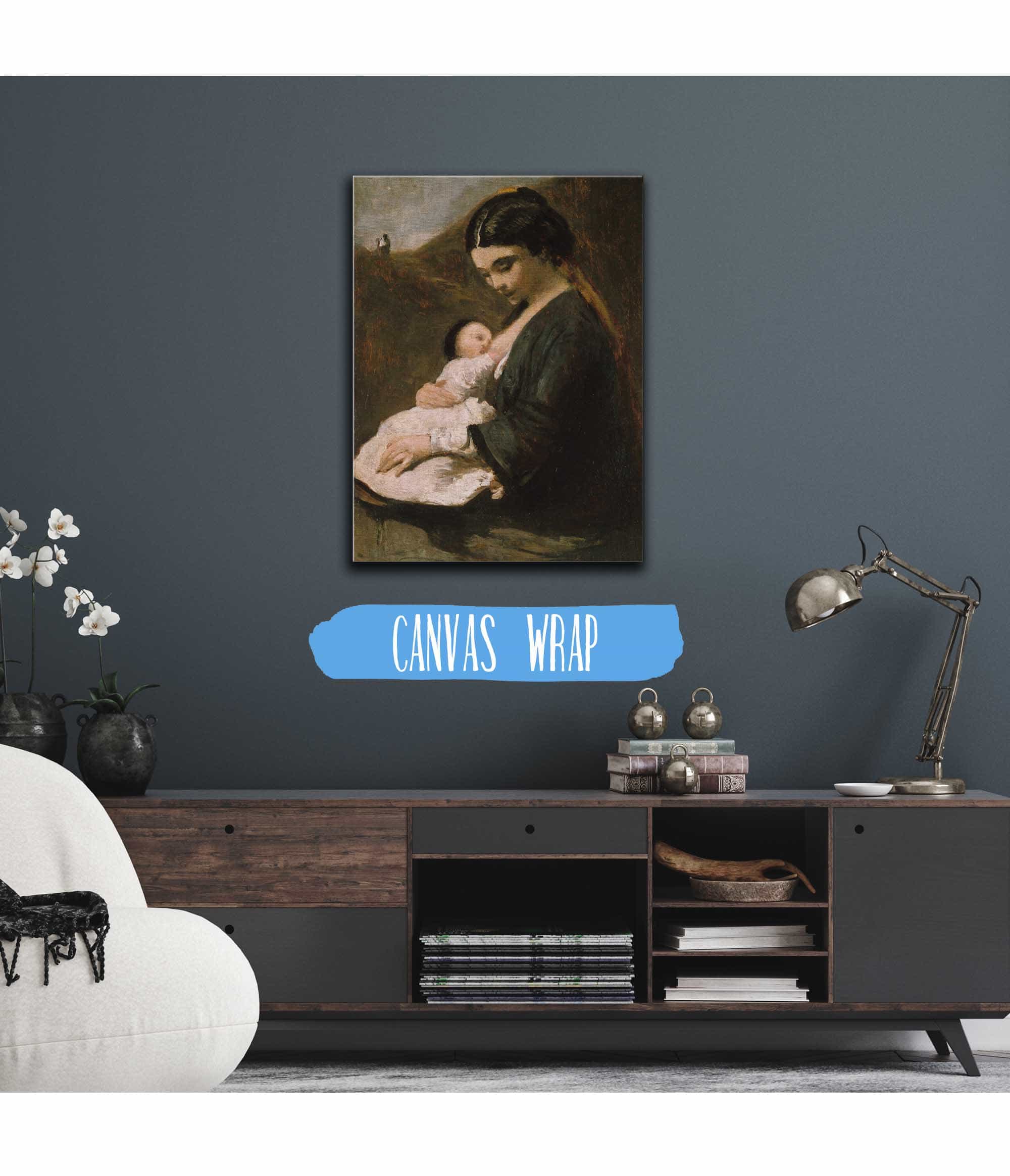 Mother And Child S by Jean Baptiste Camille Corot - Image 3