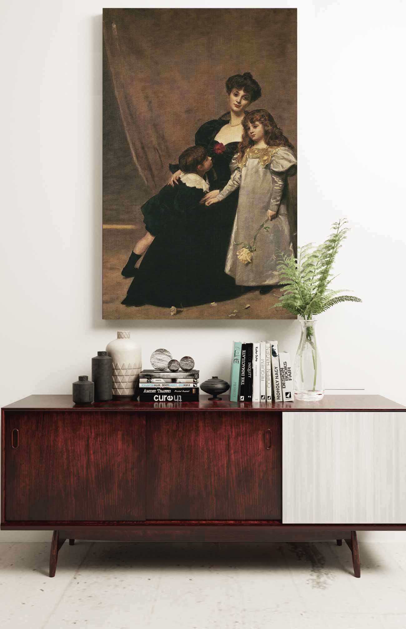 Mother And Children Madame Feydeau And Her Children by Carolus Duran - Image 2