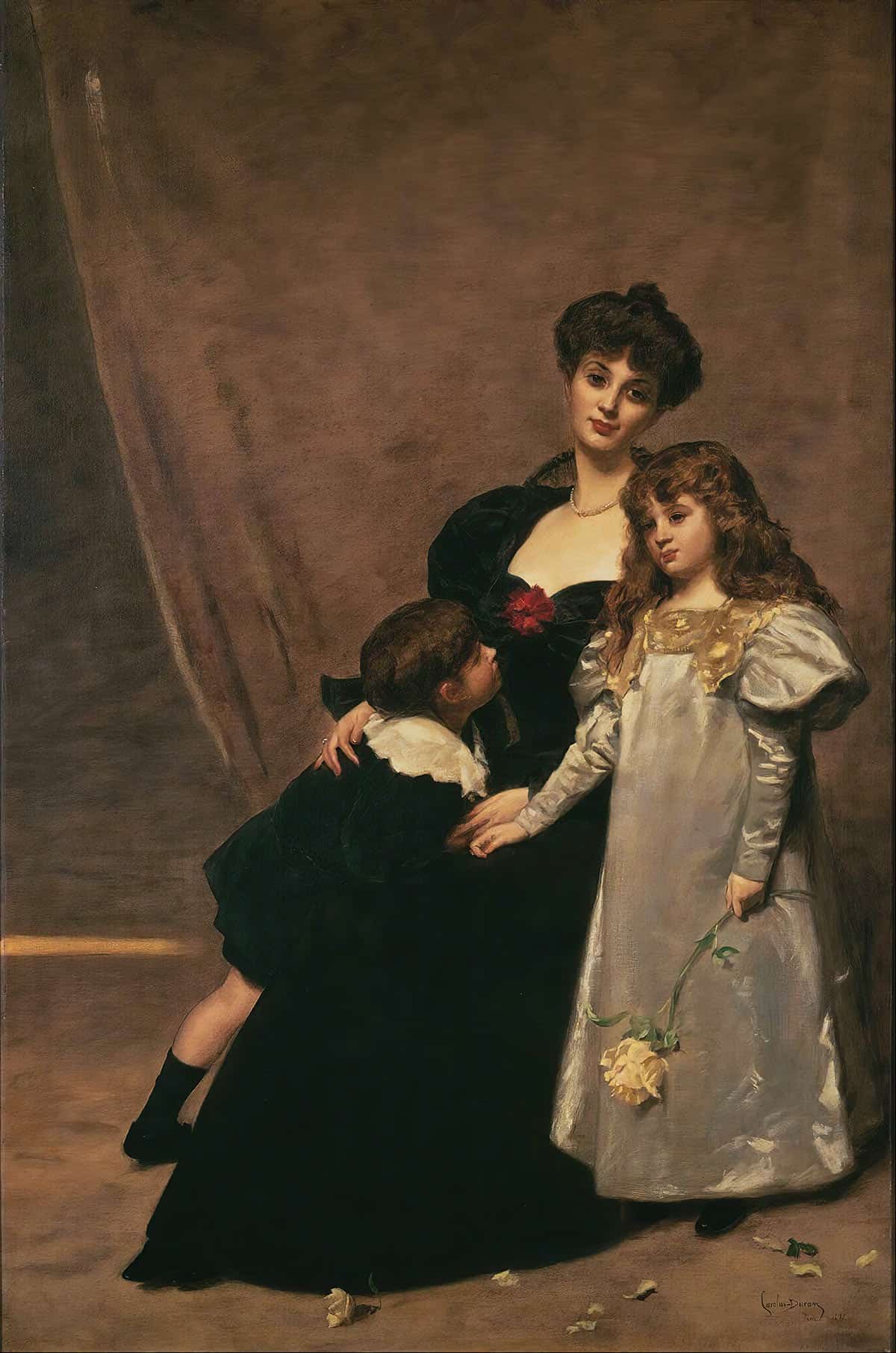 Mother And Children Madame Feydeau And Her Children by Carolus Duran - Image 3