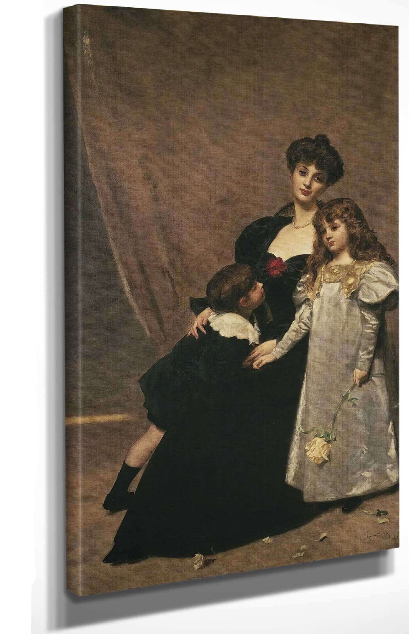 Mother And Children Madame Feydeau And Her Children by Carolus Duran - Image 4