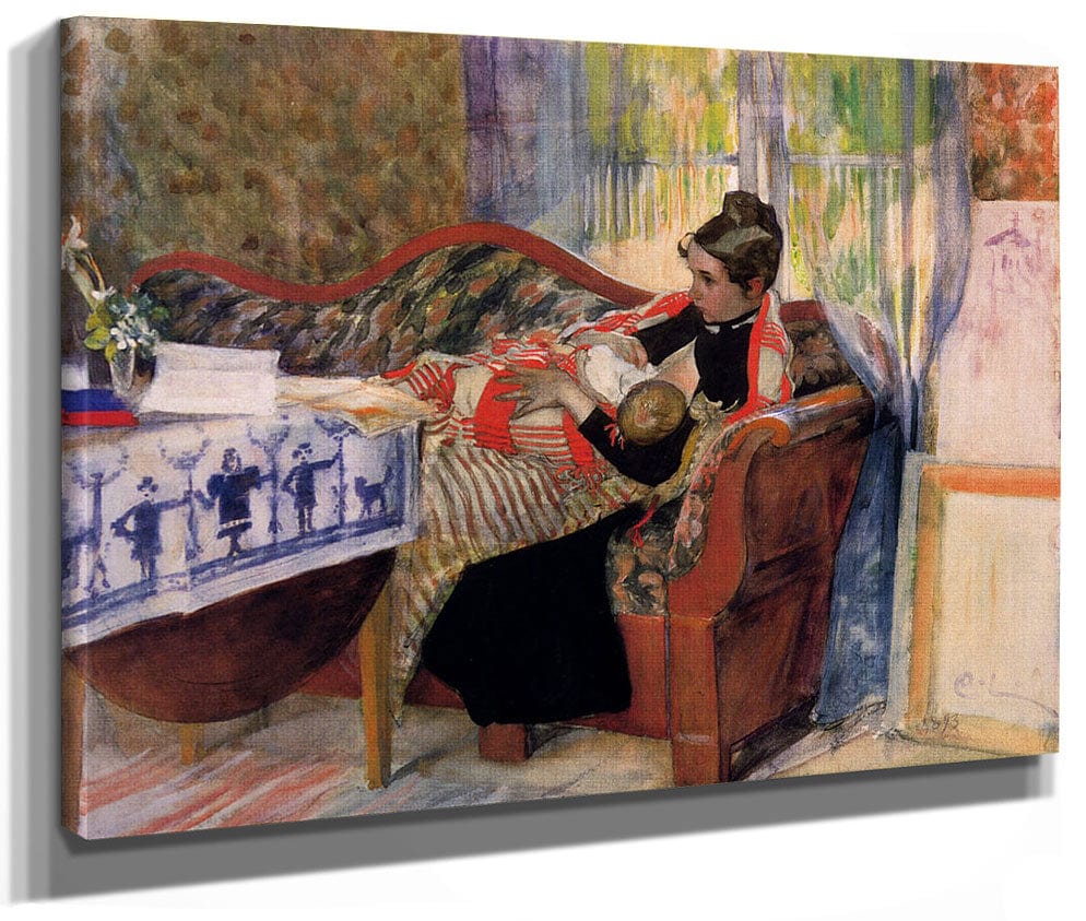 Mother Thoughts (Karin With Brita At Her Breast)) By Carl Larsson