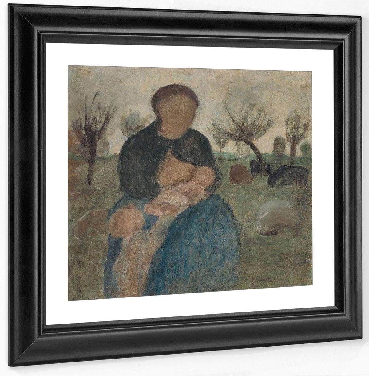 Mother With Baby At Her Breast And Child In Landscape By Paula Modersohn Becker - Image 4