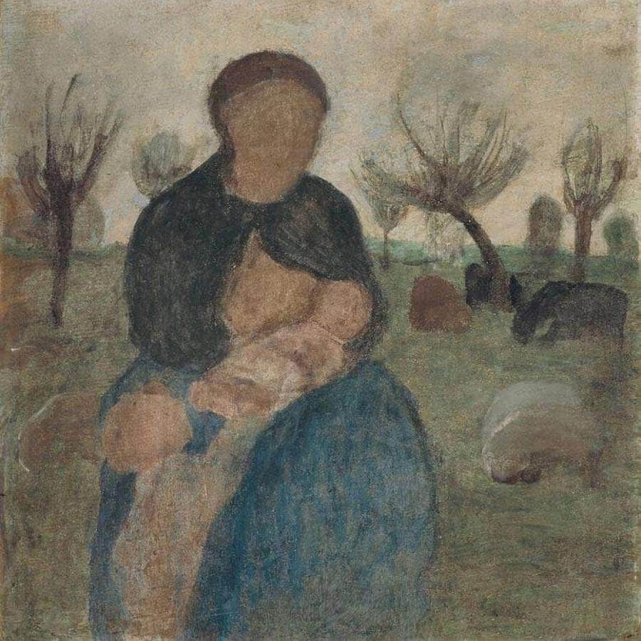 Mother With Baby At Her Breast And Child In Landscape By Paula Modersohn Becker - Image 5
