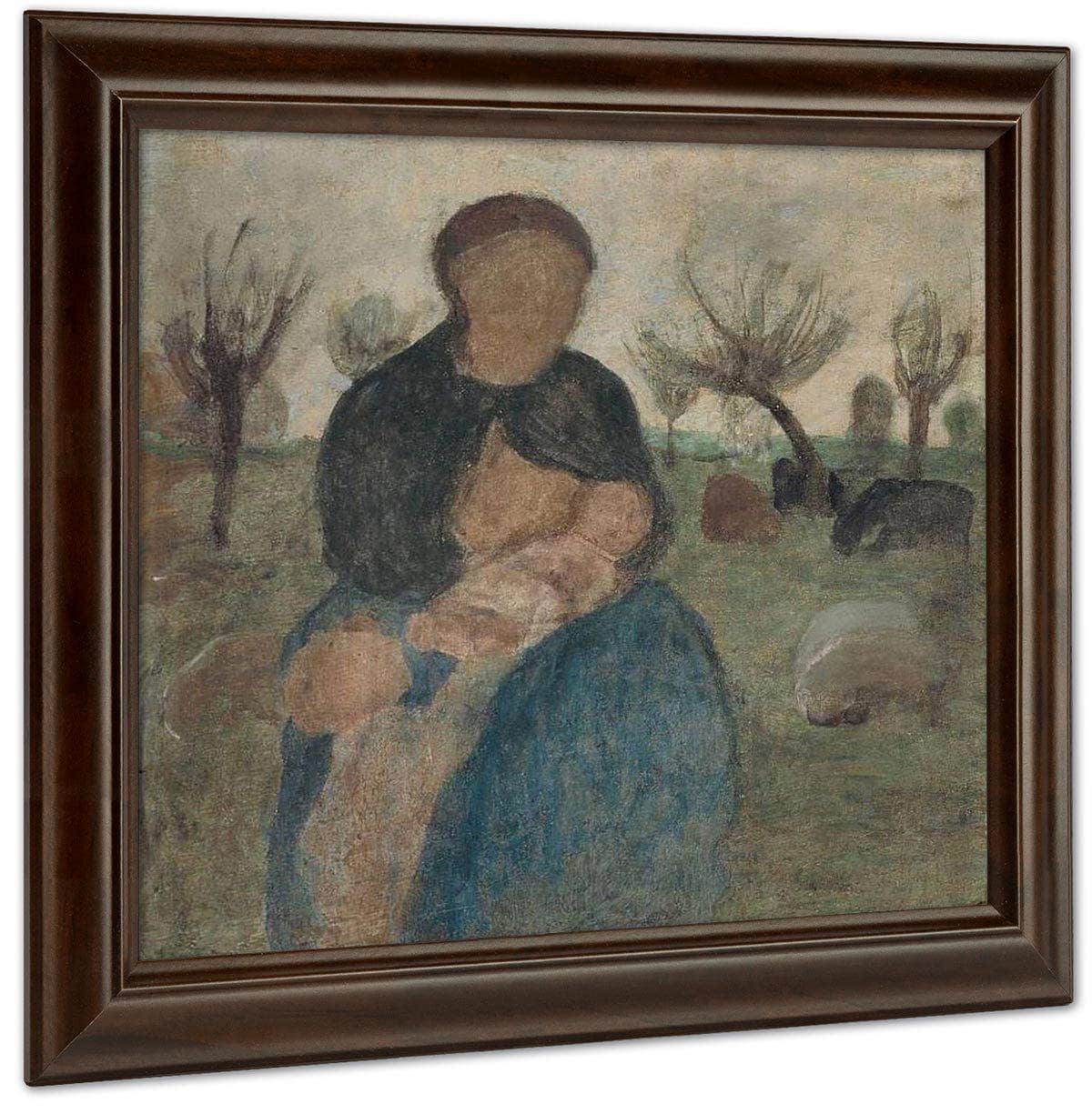 Mother With Baby At Her Breast And Child In Landscape By Paula Modersohn Becker - Image 6