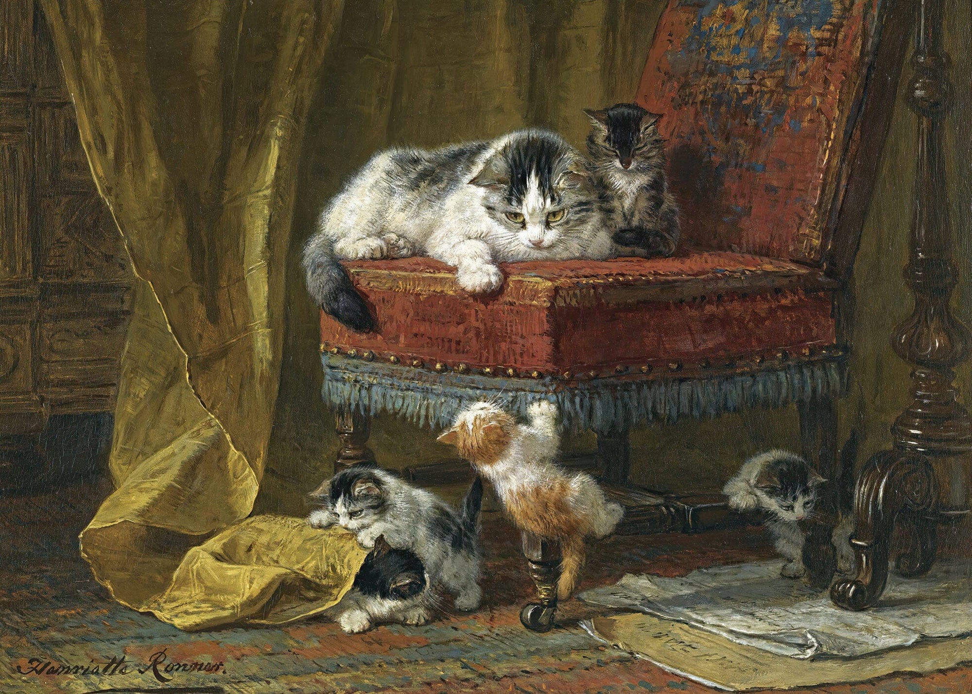 Mothers Pride by Henriette Ronner Knip - Image 2