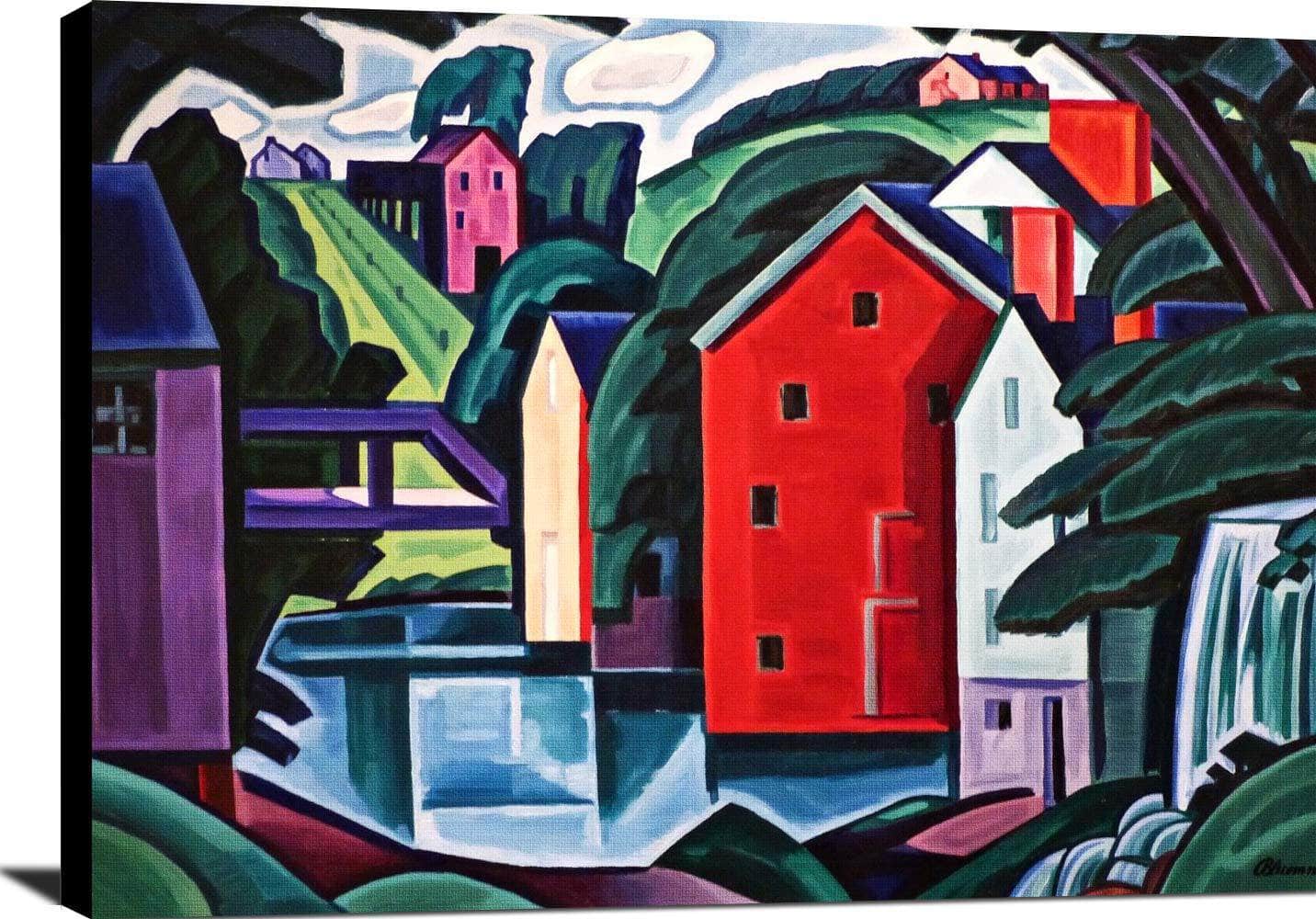 Motive In Space And Form Painting Oscar Bluemner Canvas Art - Image 2
