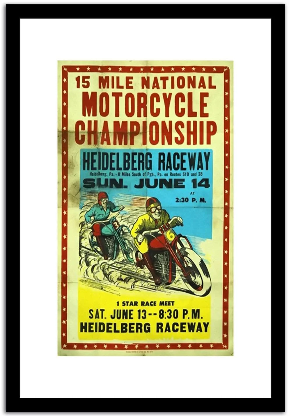 Motorcycle Championship Vintage Poster