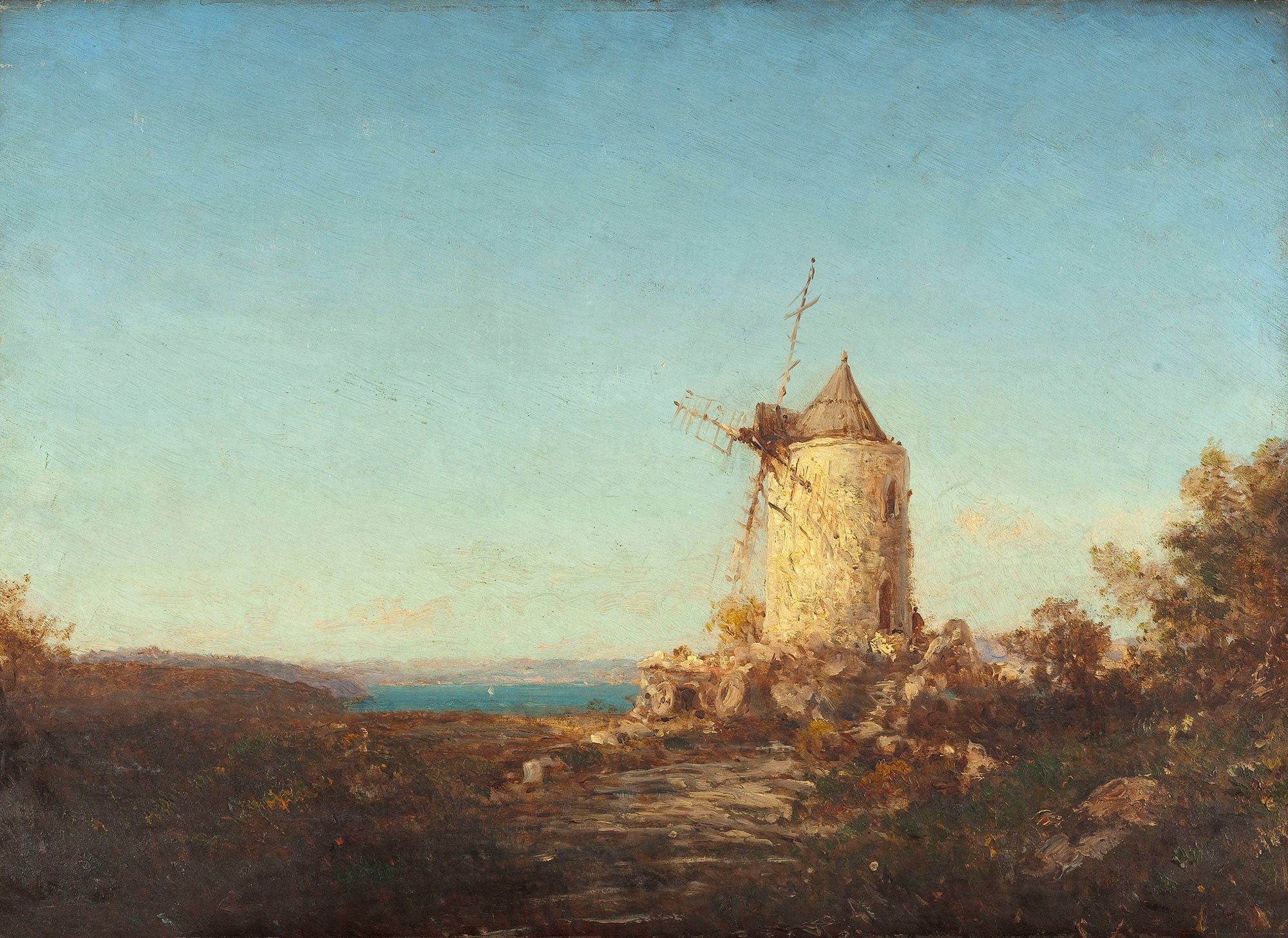 Moulin De Saint Mitre Pres De Martigues by Felix Ziem - Image 2