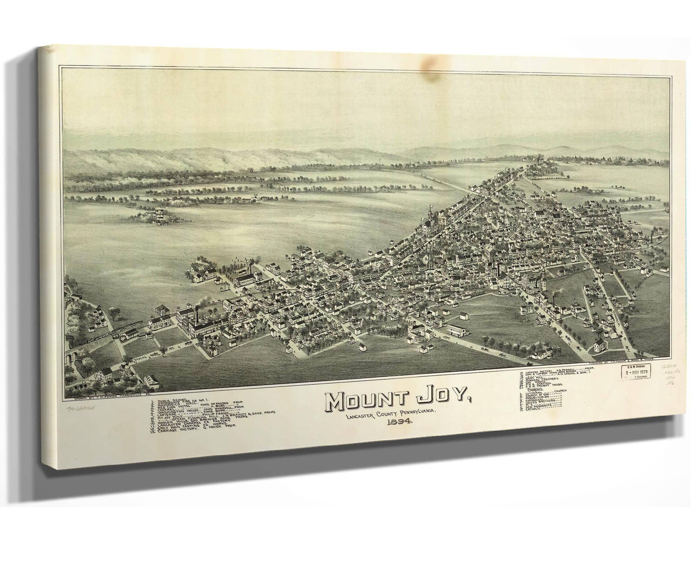 Mount Joy Lancaster County Pennsylvania 1894 State Of Pennsylvania