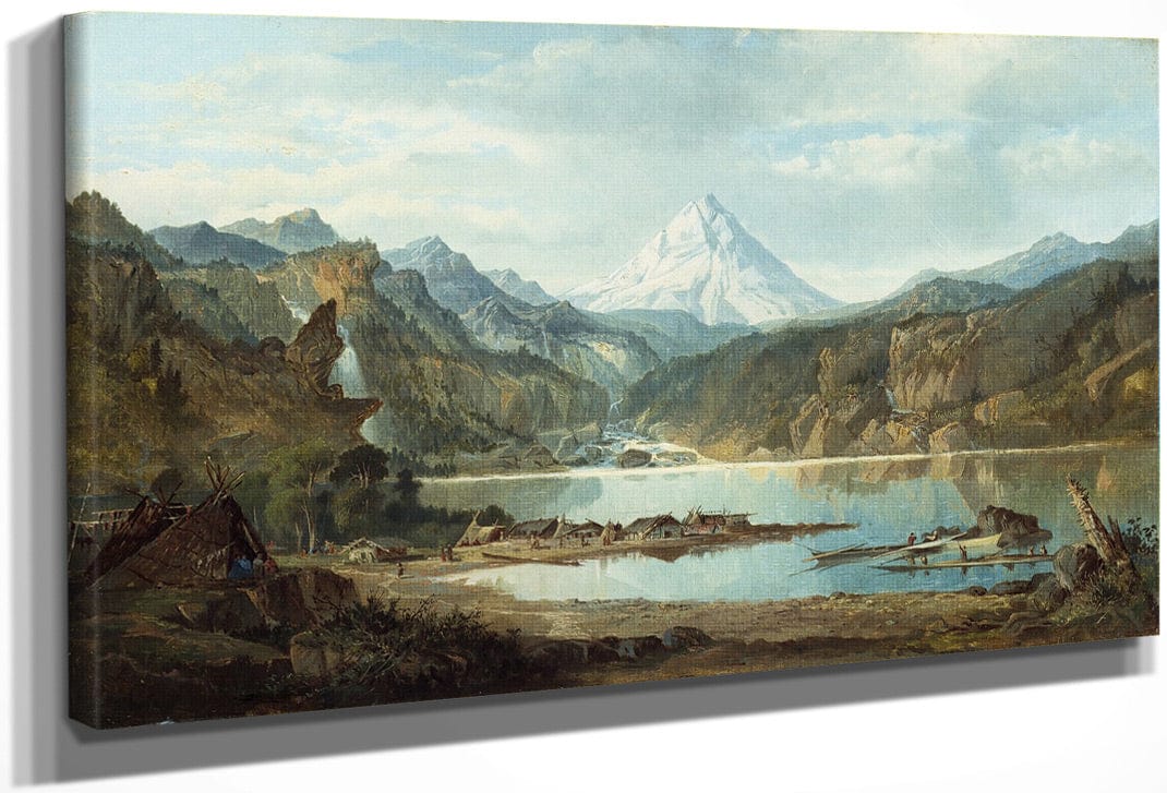 Mountain Landscape With Indians By John Mix Stanley